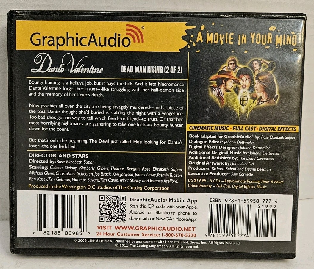 GraphicAudio Dante Valentine Working For the Devil & Dead Man Rising Lot of 2