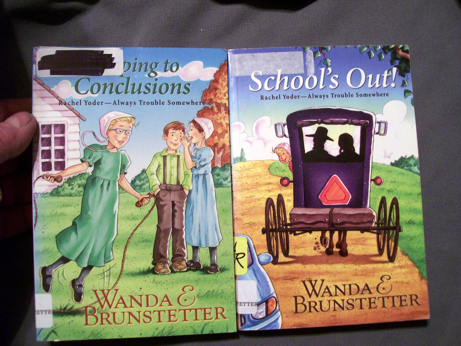 SET OF 2 WANDA W. BRUNSTETTER BOOKS SCHOOLS OUT & JUMPING TO CONCLUSIONS PB’S