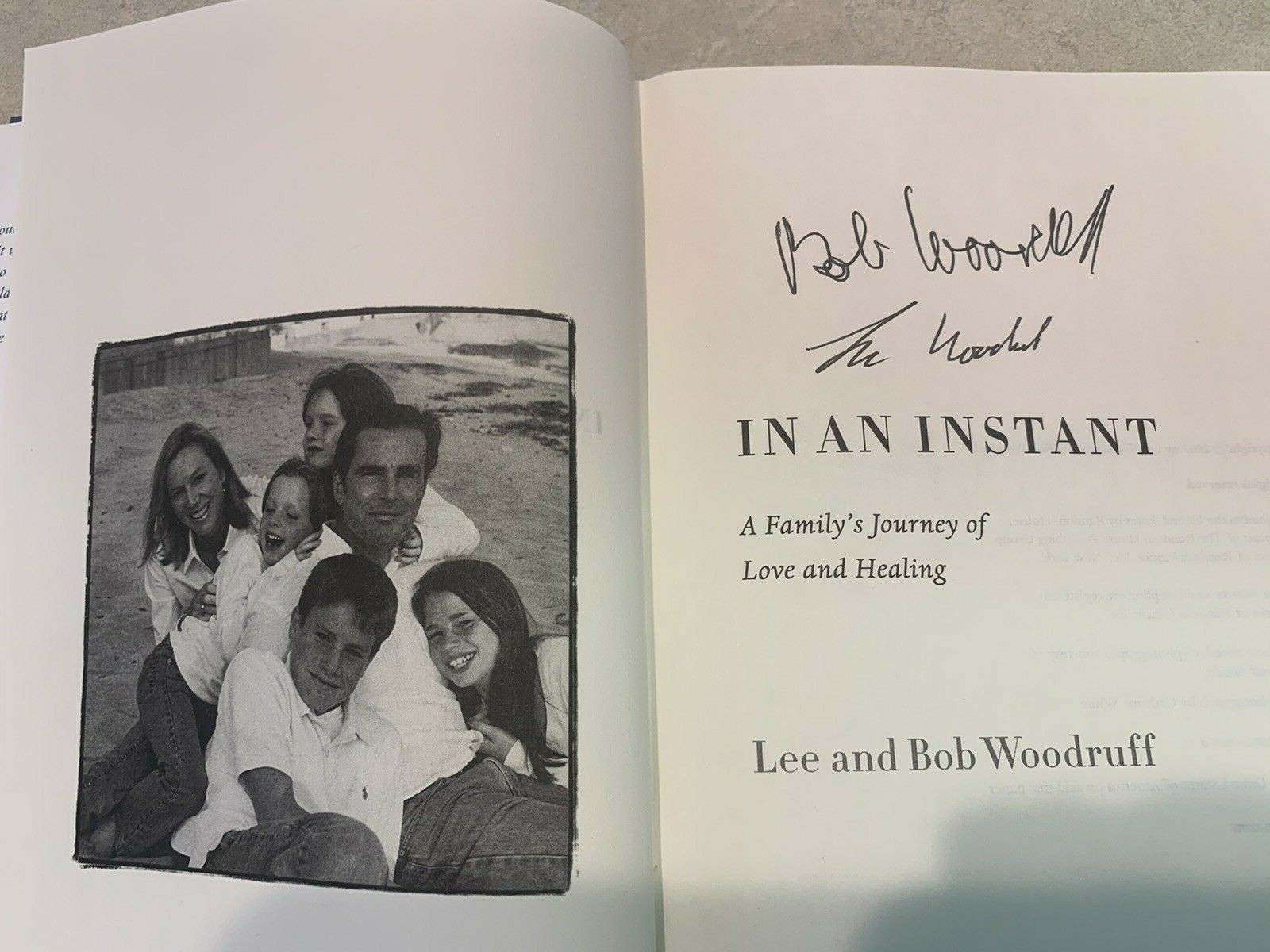 In an Instant: A Family’s Journey of Love and Healing-signed Bob & Lee Woodruff