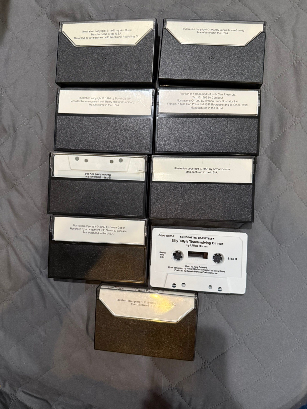 Lot of 9 Children’s Books on Tape, THANKSGIVING, NOVEMBER, ANIMAL TRACKS. SCHOOL