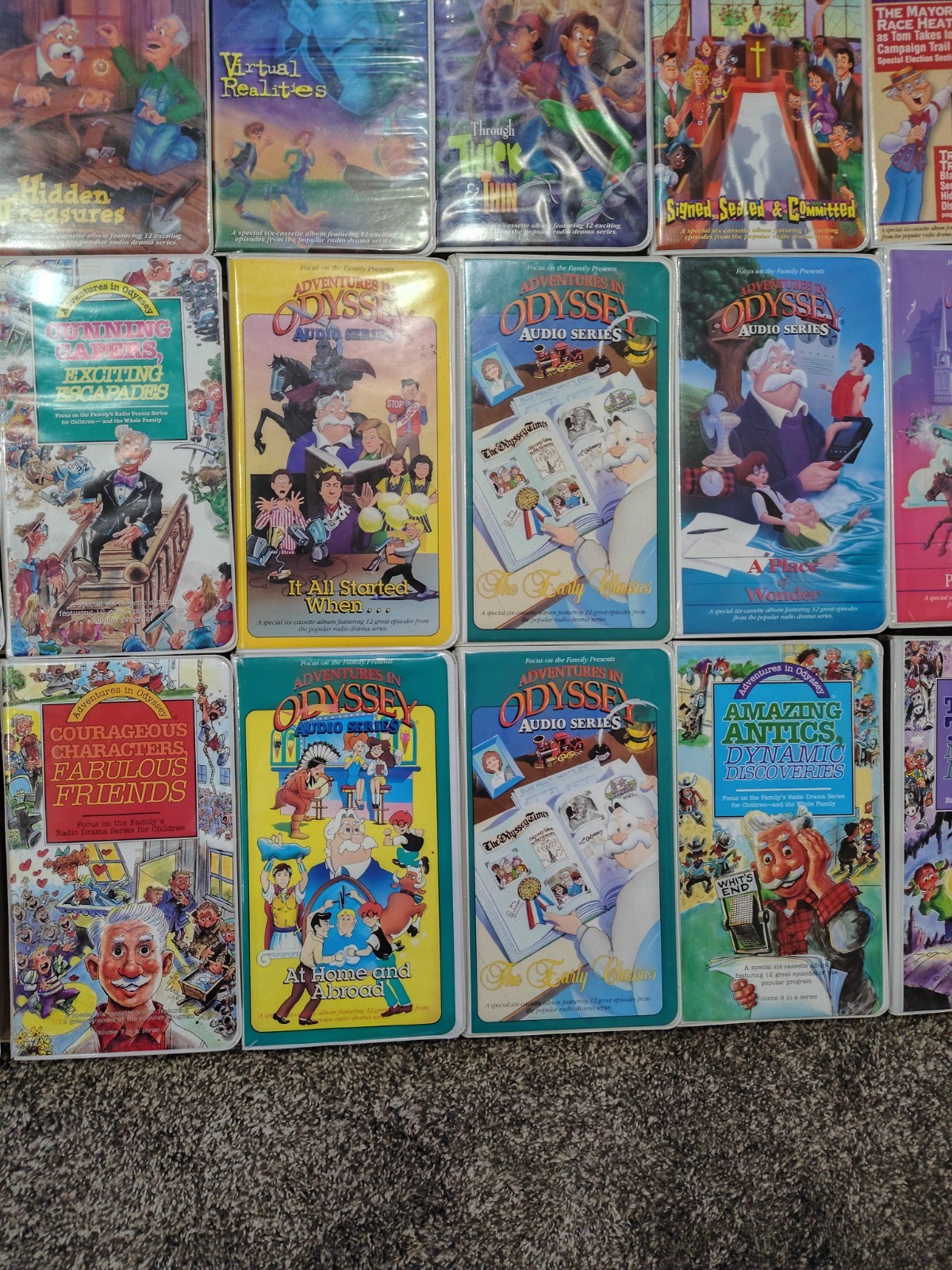 Lot of 18 ADVENTURES IN ODYSSEY Cassette/Audio Tape 119 Tapes Included
