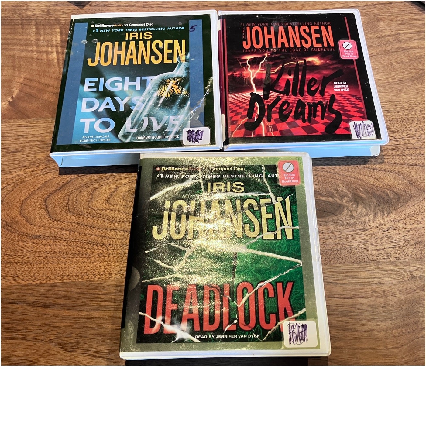 Iris Johansen CD Audiobooks Lot Eight Days to Live, Killer Dreams, Deadlock