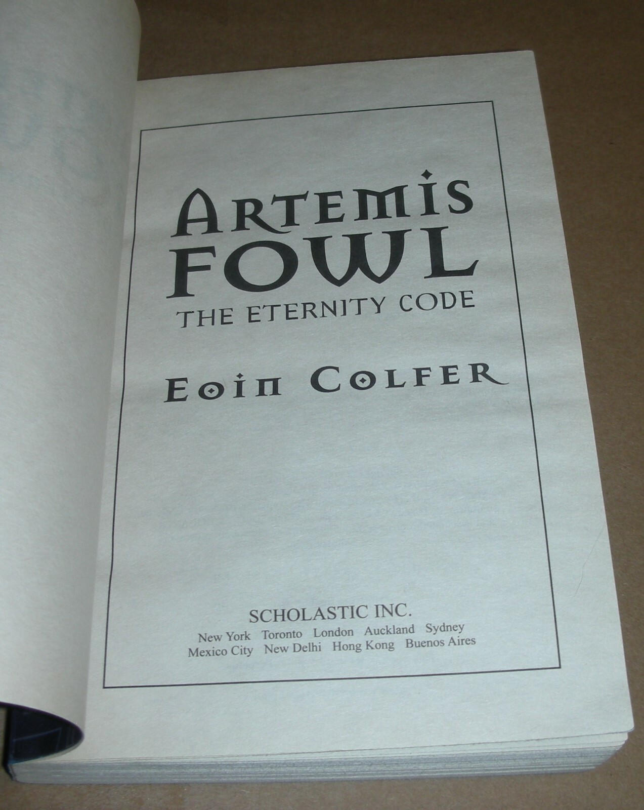 ARTEMIS FOWL: The Eternity Code by Eoin Colfer 2003 Large Trade PB ~ 1st / 1st