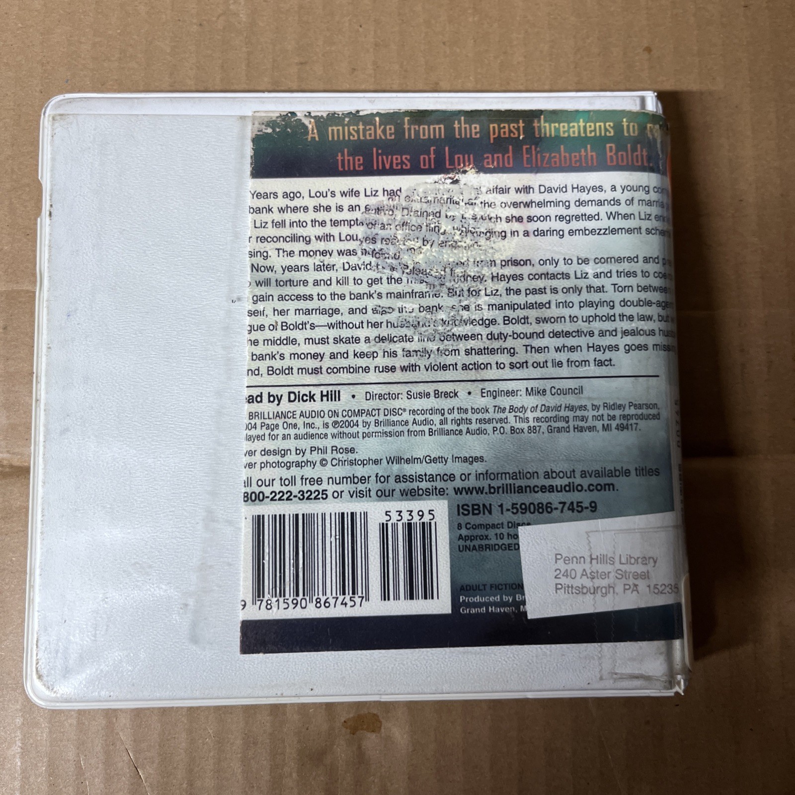 The Body of David Hayes by Ridley Pearson (2004, Unabridged Audio 8 CDs) Good