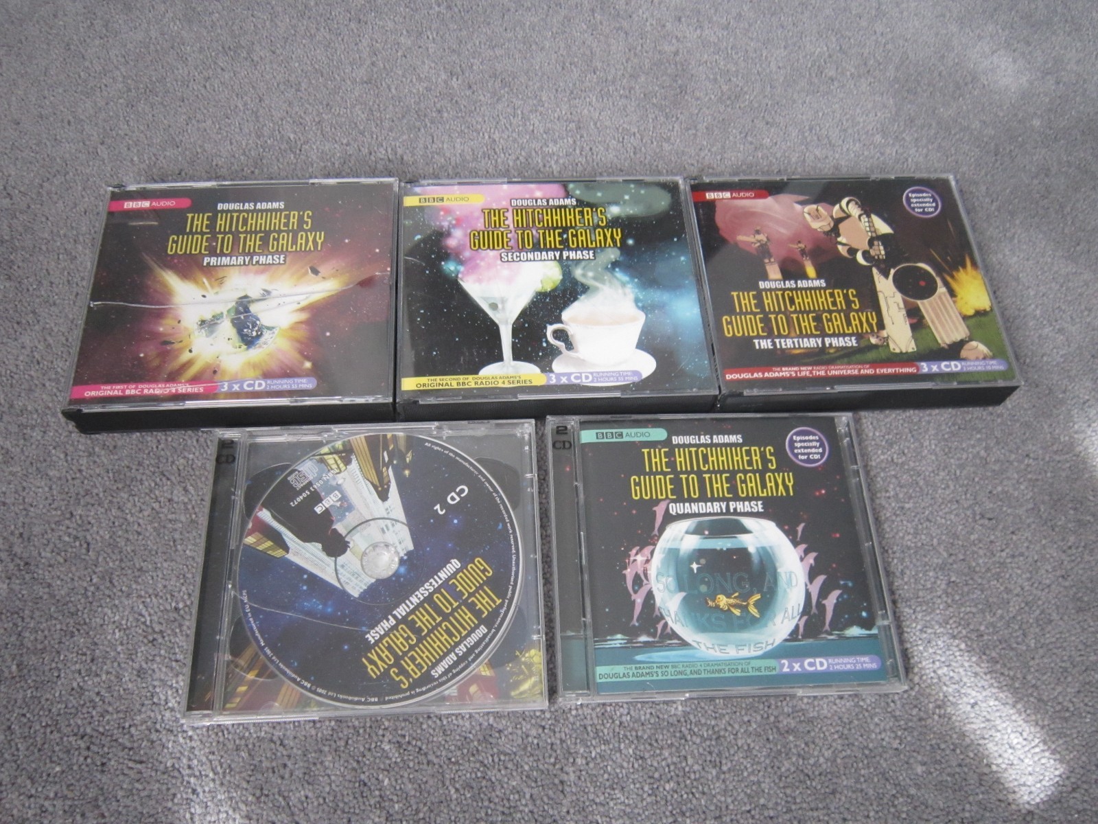 BBC, CD Audio Books ,Hitchhiker’s guide to the Galaxy ,5 book set