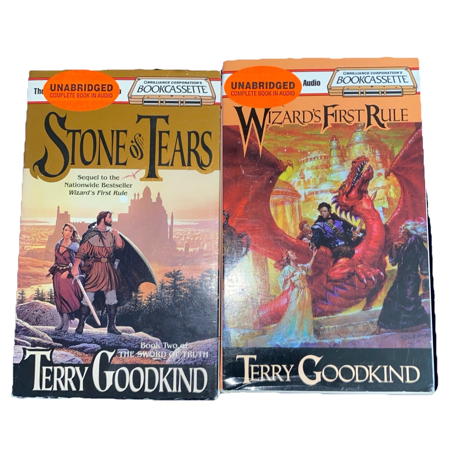 Terry Goodkind Audio Cassette Books-Wizards First Rule and Stone of Tears