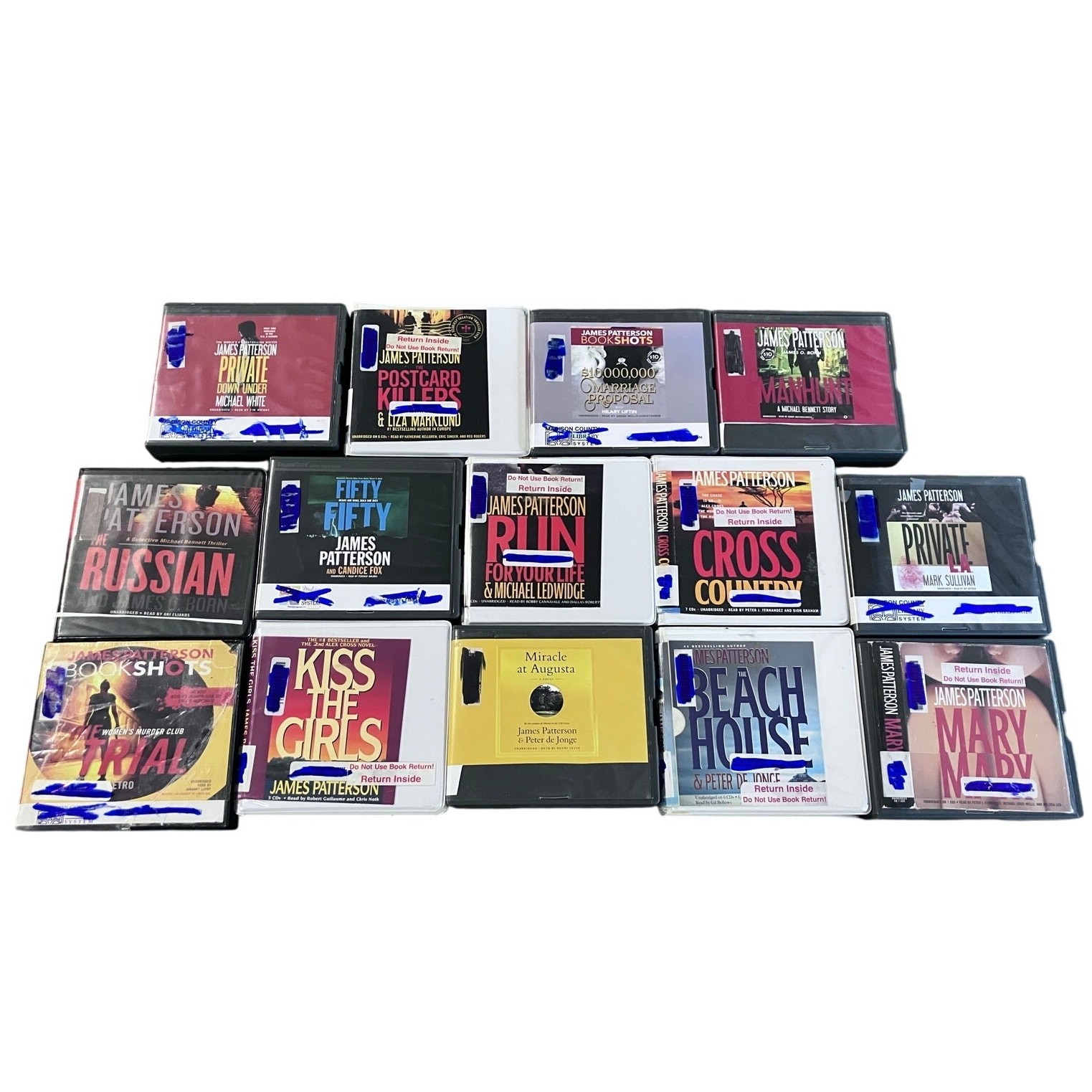 James Patterson Lot of 14 Ex-Library Audiobook CD Mystery Crime Detective