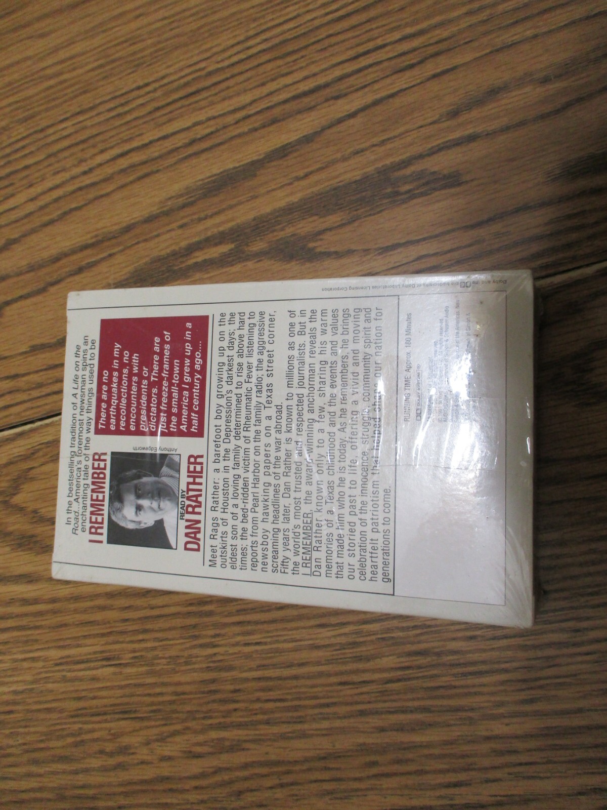 I REMEMBER DAN RATHER BOOK ON TWO AUDIO CASSETTES NEW SEALED