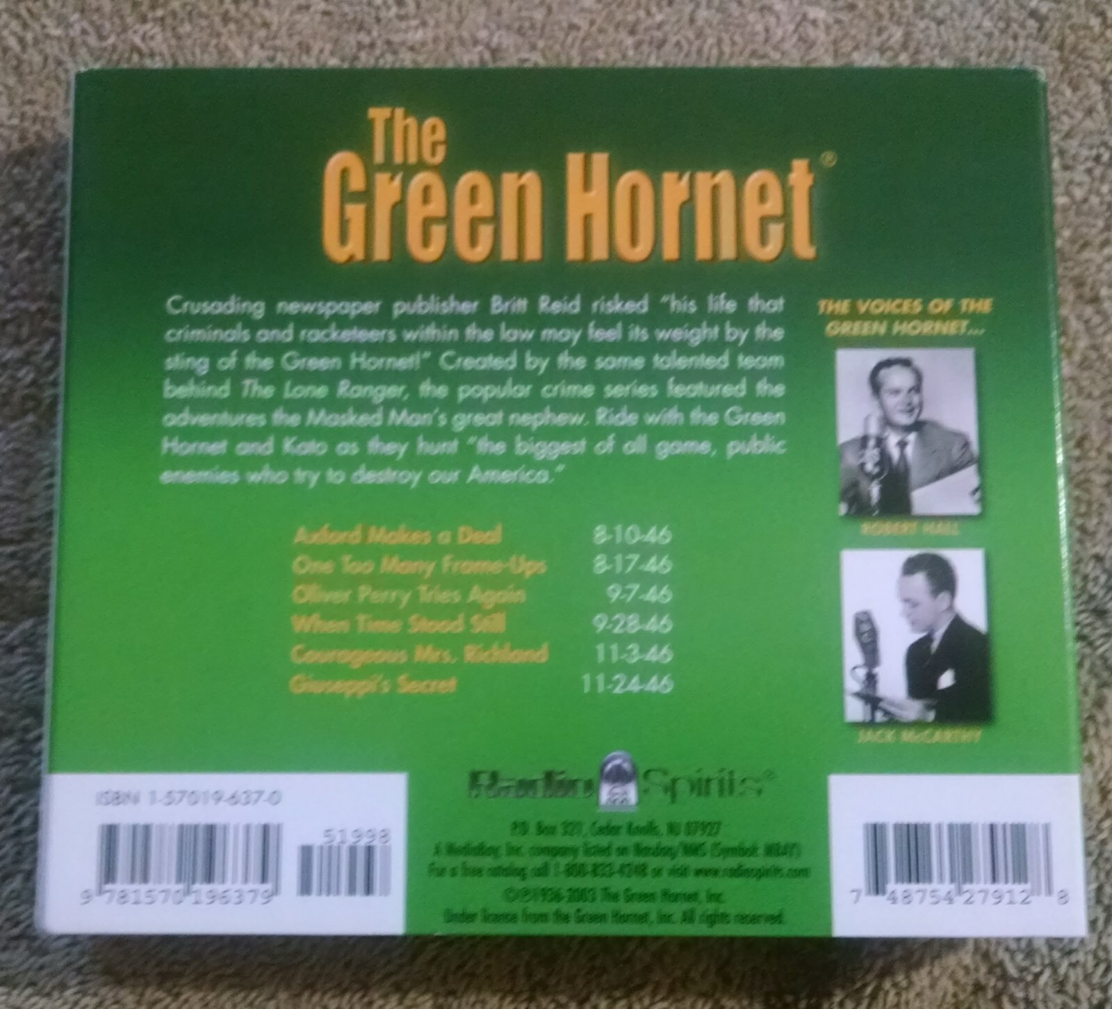 The Green Hornet 3-CD Radio Spirits VG+