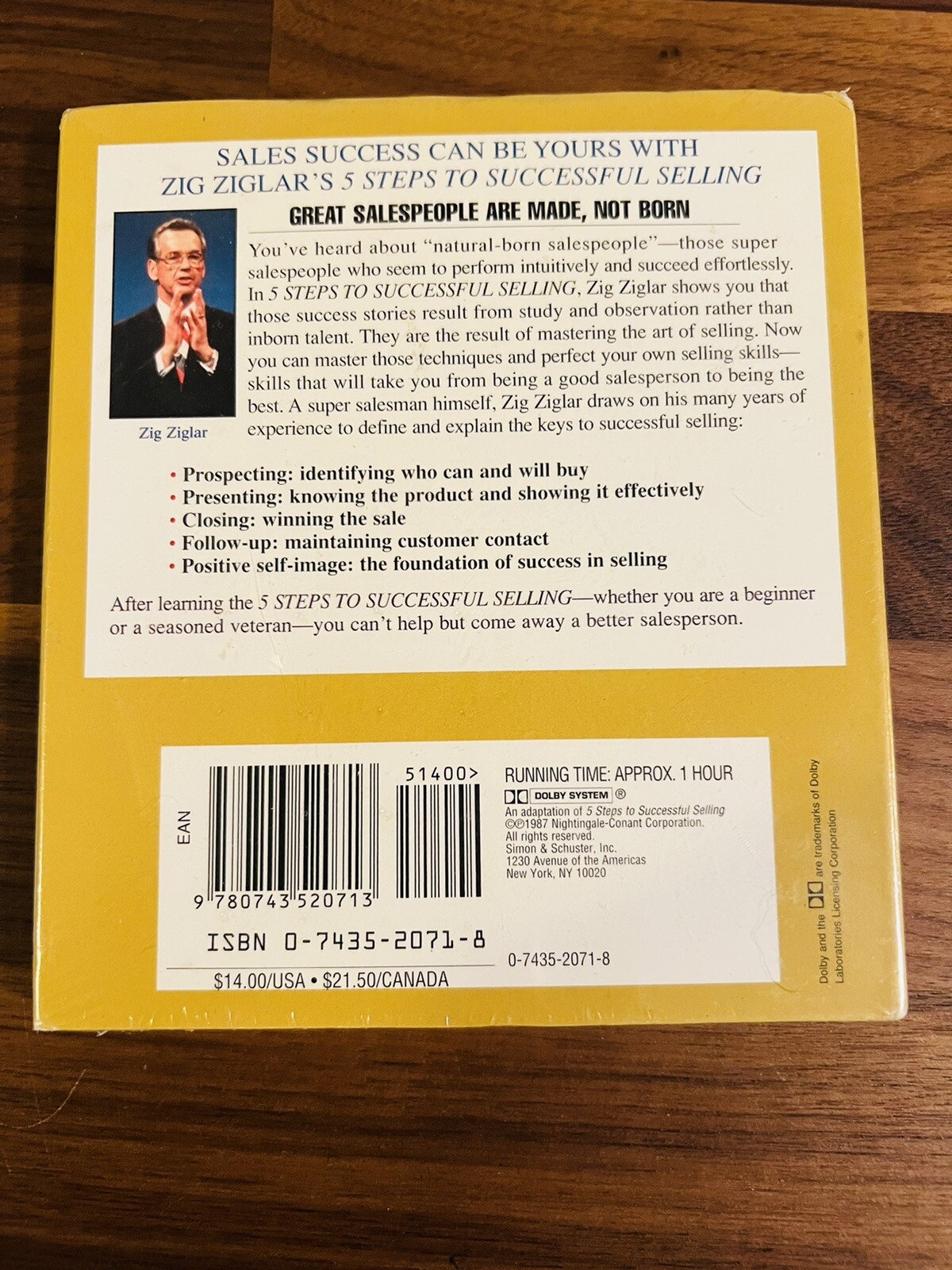 Brand New Sealed 5 Steps To Successful Selling by Zig Ziglar — Audiobook CD