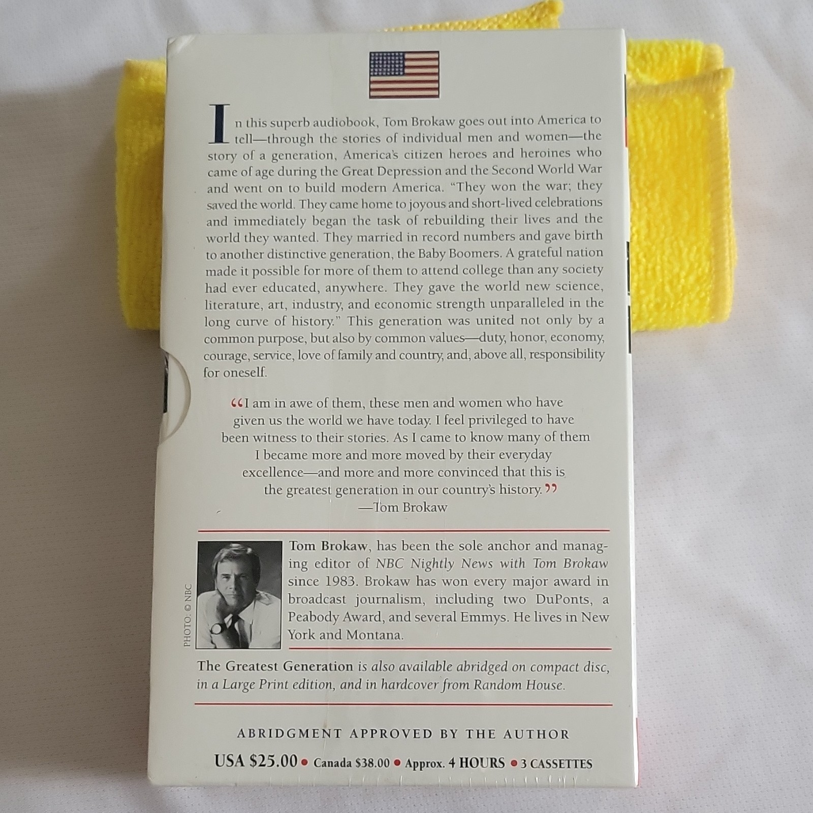 Random House The Greatest Generation Tom Brokaw Abridged Audiobook Cassette