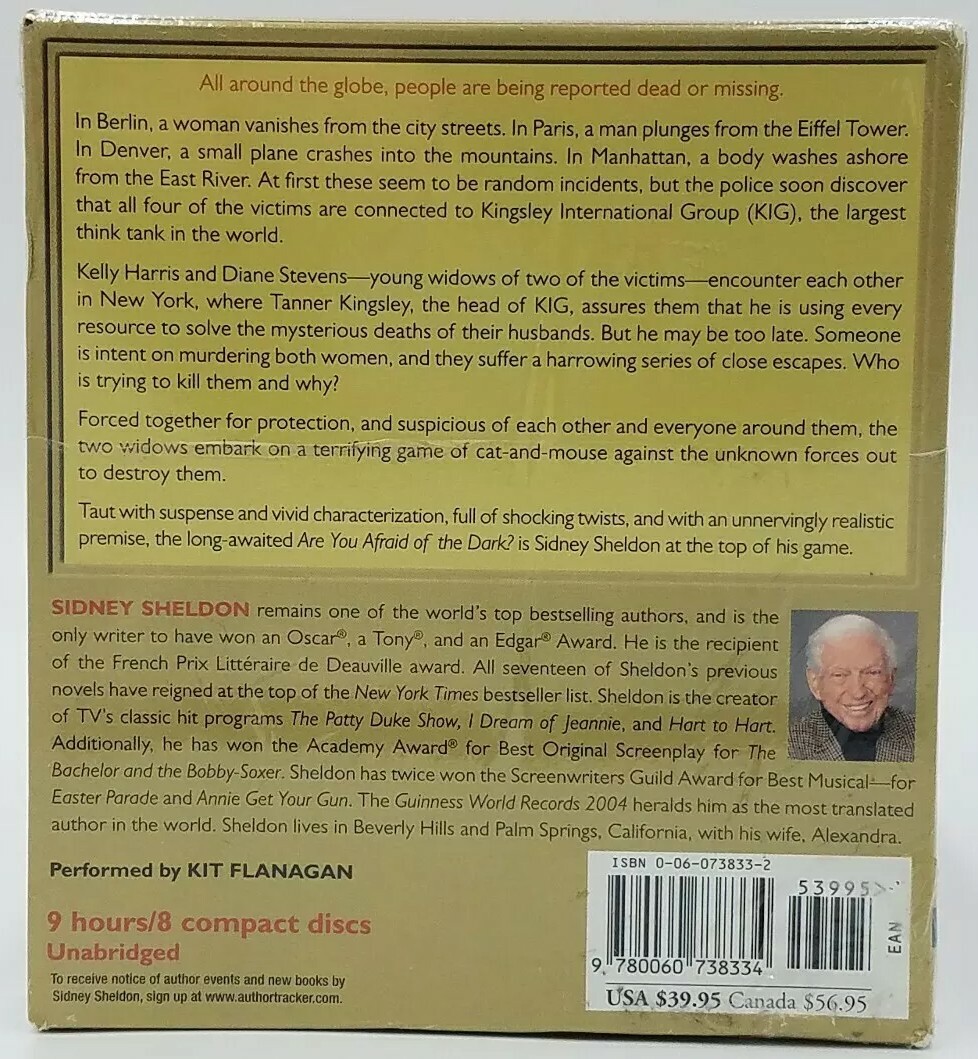 Are You Afraid of the Dark? by Sidney Sheldon 2004 CD Unabridged Sealed Read