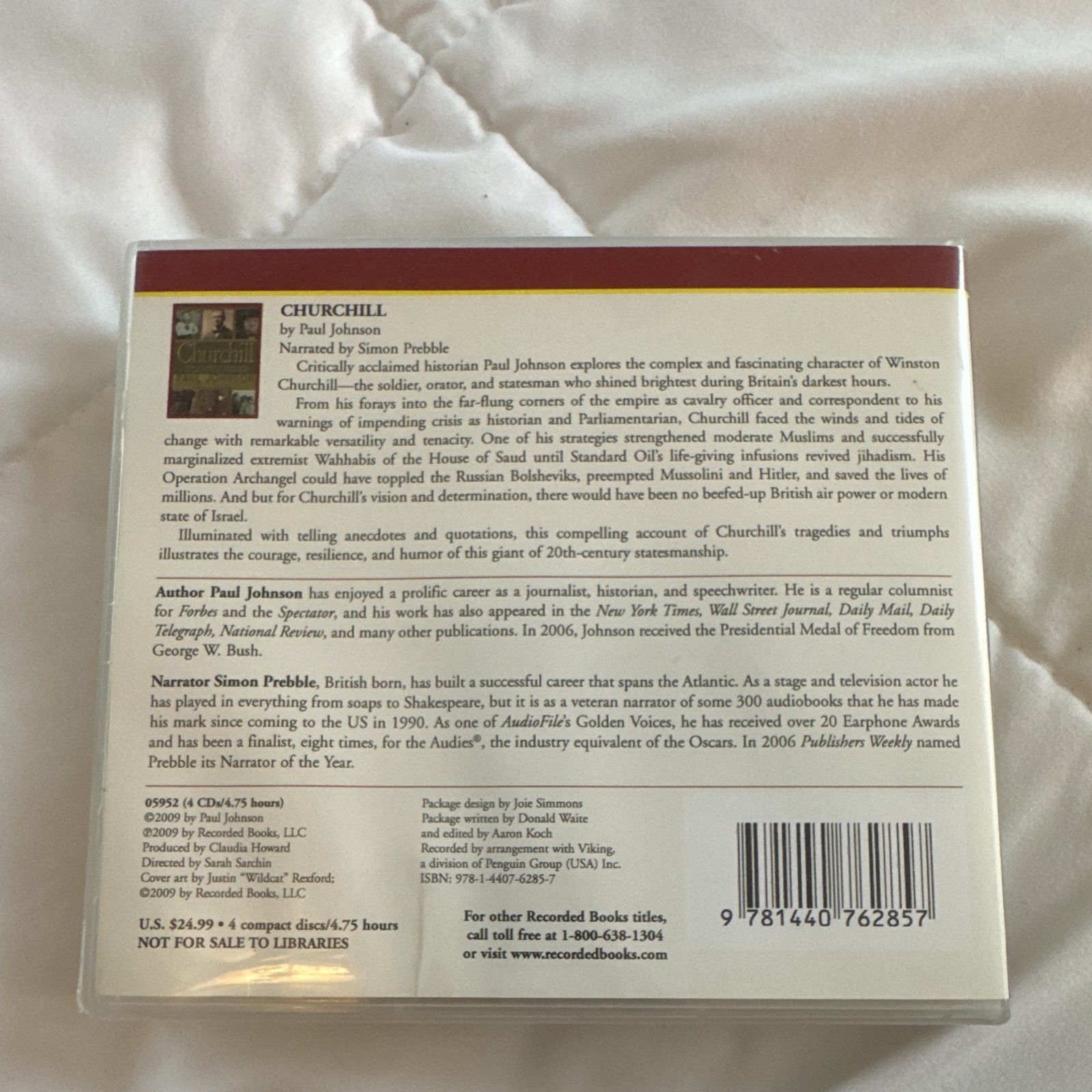 Full set Churchill by Paul Johnson (2009, Compact Disc, Unabridged edition)