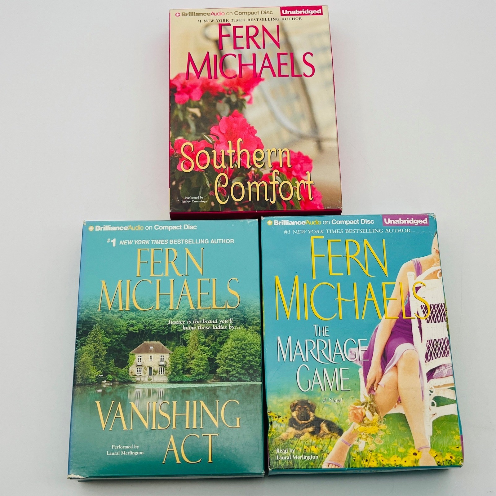 Fern Michaels Audiobook CD Lot Southern Comfort Marriage Game Vanishing Act 3pc