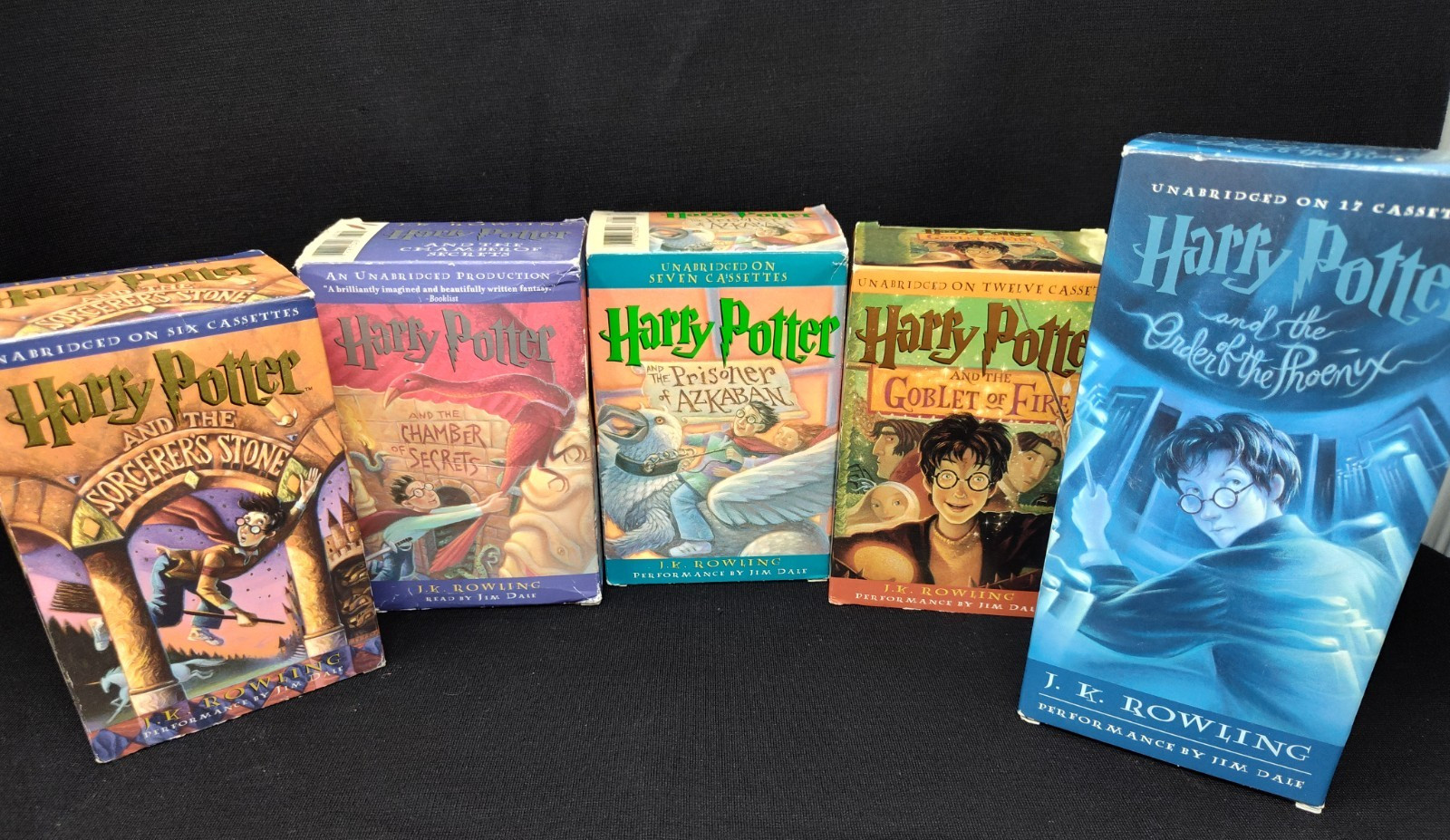 Harry Potter Audio Book Cassette Lot (5) Stone, Chamber, Prisoner, Goblet, Order