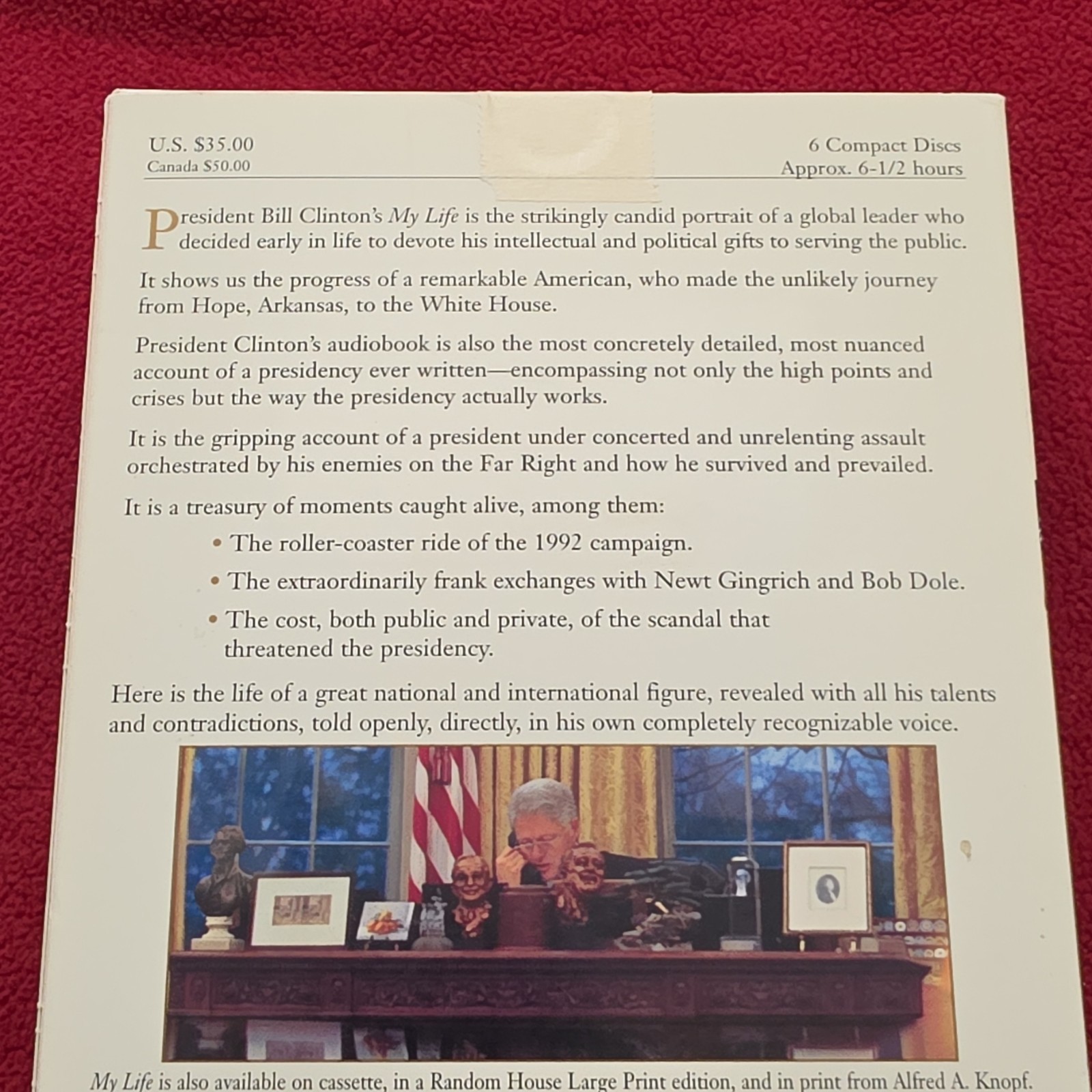 My Life Bill Clinton Audiobook CD Box Set Random House Politics Biography