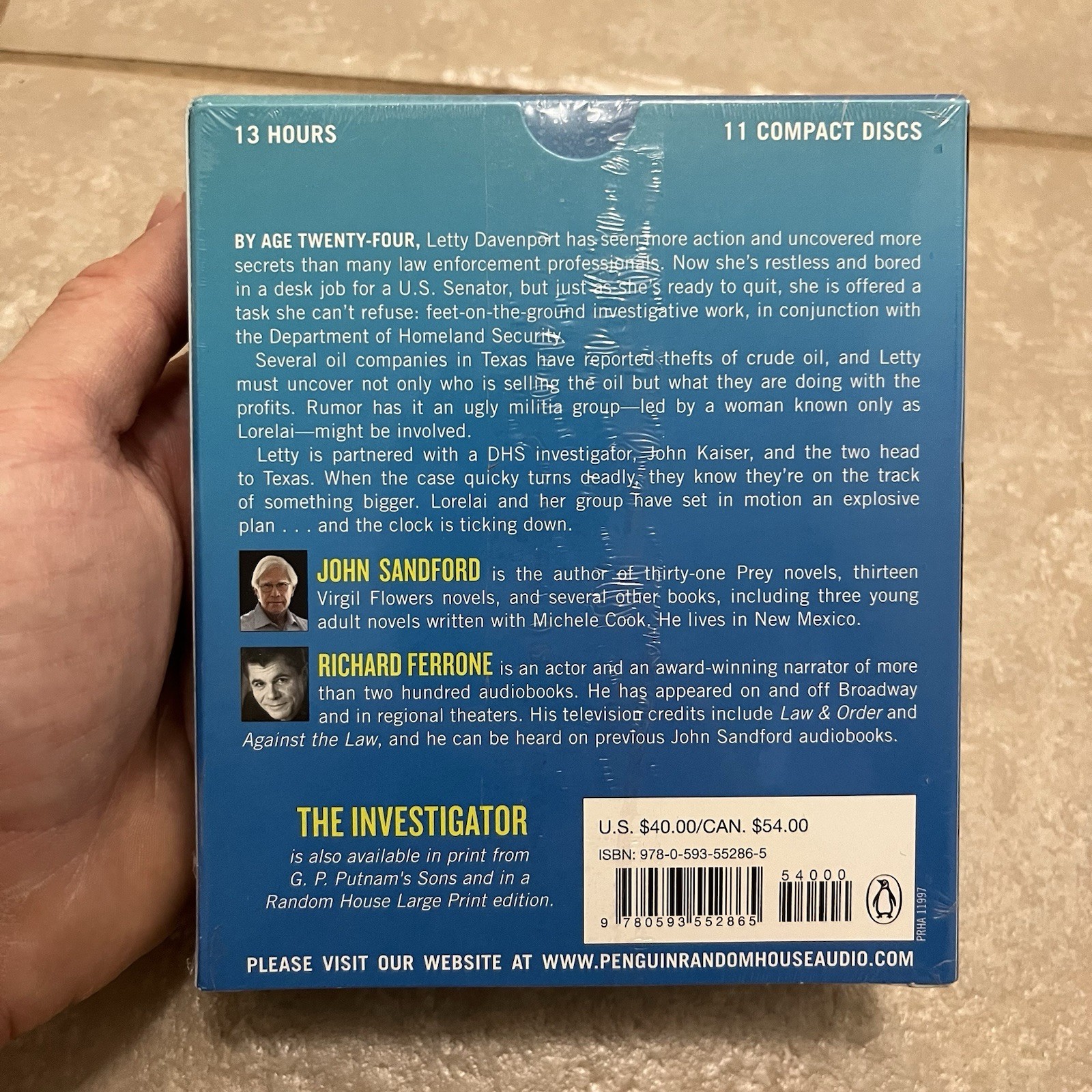 New Sealed The Investigator by John Sandford (English) Compact Disc Book Set