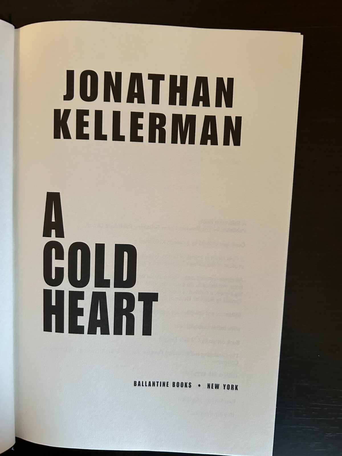 A Cold Heart — An Alex Delaware Novel — by Jonathan Kellerman
