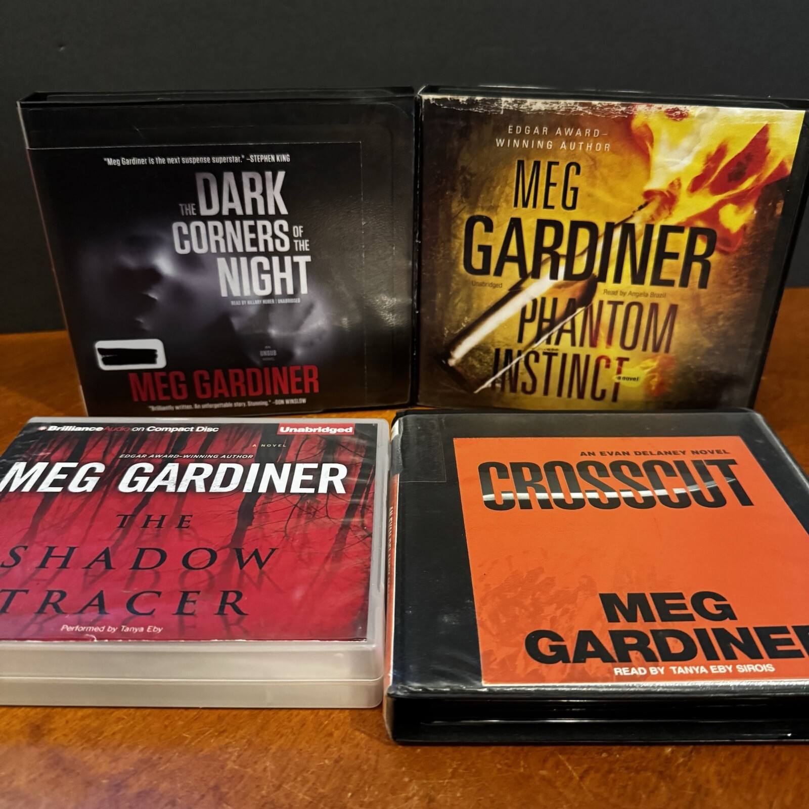 Lot: 4 Meg Gardiner Audio Book CD Dark Corners Night Phantom Instinct Shadow
