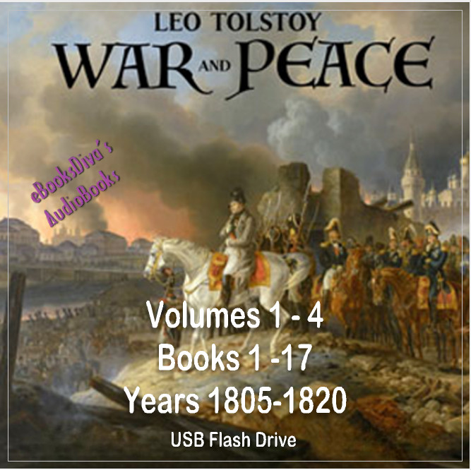 War and Peace Volumes 1 — 4 Leo Tolstoy Historical Audiobook on USB Flash Drive
