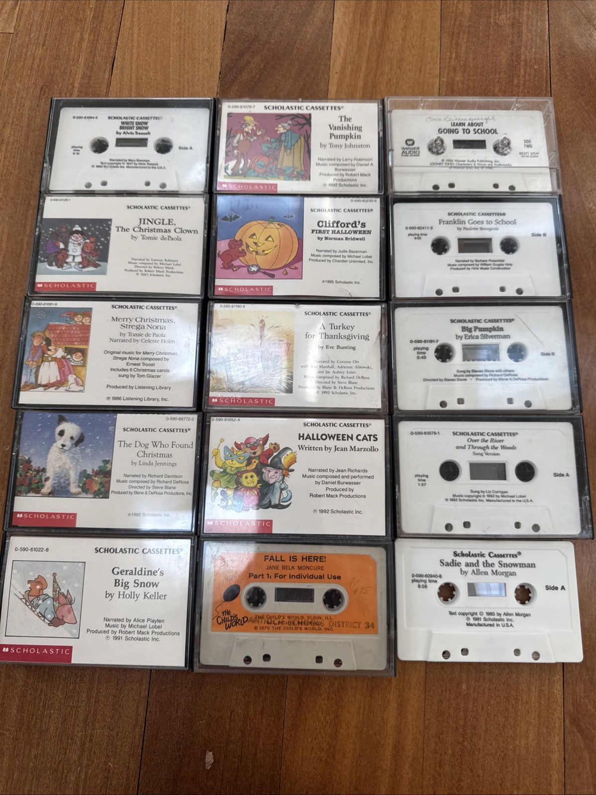 Lot of 15 Used Scholastic Troll Associates Audio Cassette Tapes Kids Seasonal