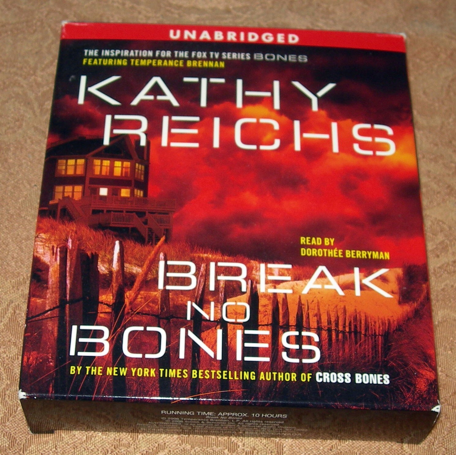 BREAK NO BONES by Kathy Reichs. 2006 CD audiobook, abridged. 5 hours.