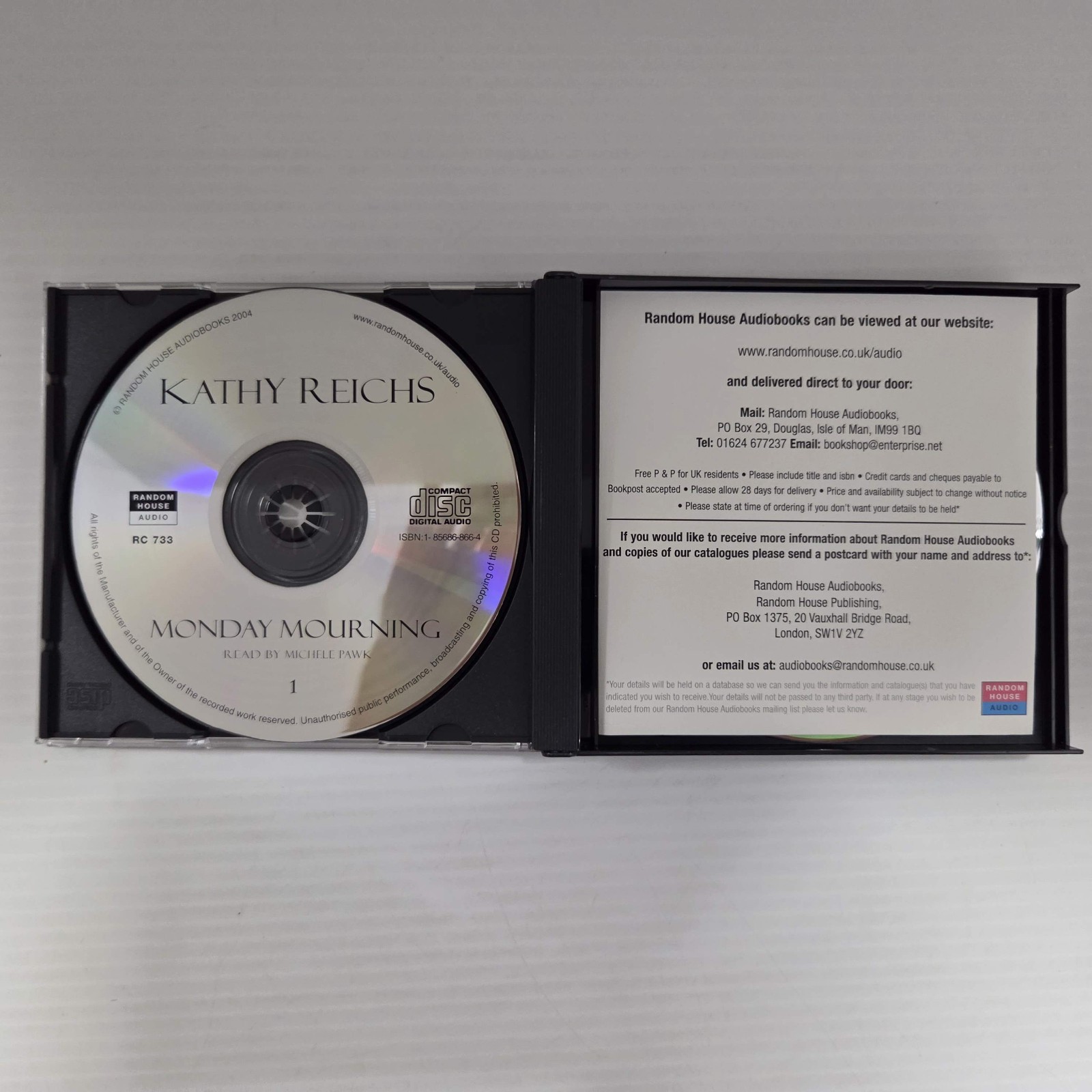 Audio Book Monday Mourning by Kathy Reichs 4 Audio CD Set forensic anthropology