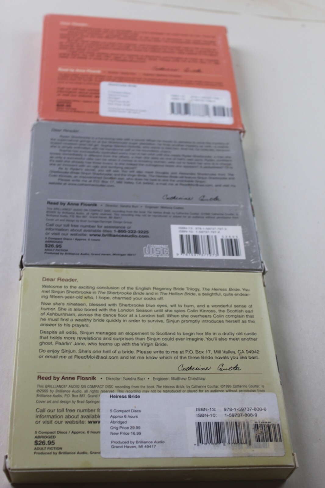 The Bride Series Vol 1-3 — By Catherine Coulter-Audiobook-Excellent