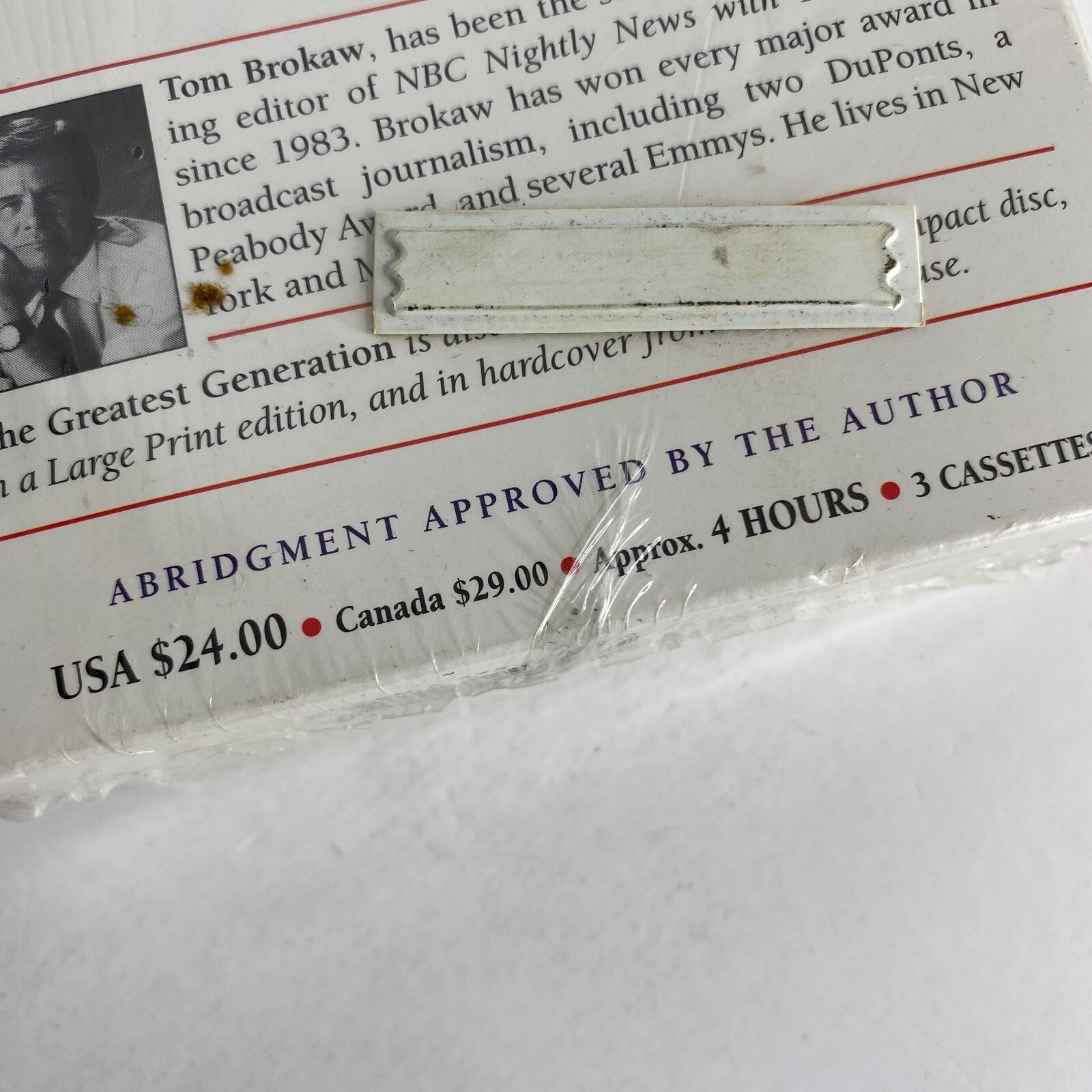 Tom Brokaw Audio Books The Greatest Generation Cassettes NEW Factory Sealed