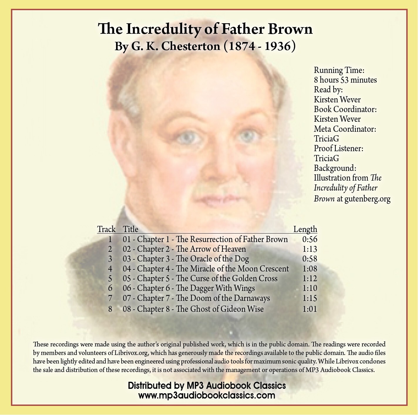 The Incredulity of Father Brown — Unabridged MP3 CD Audiobook in paper sleeve