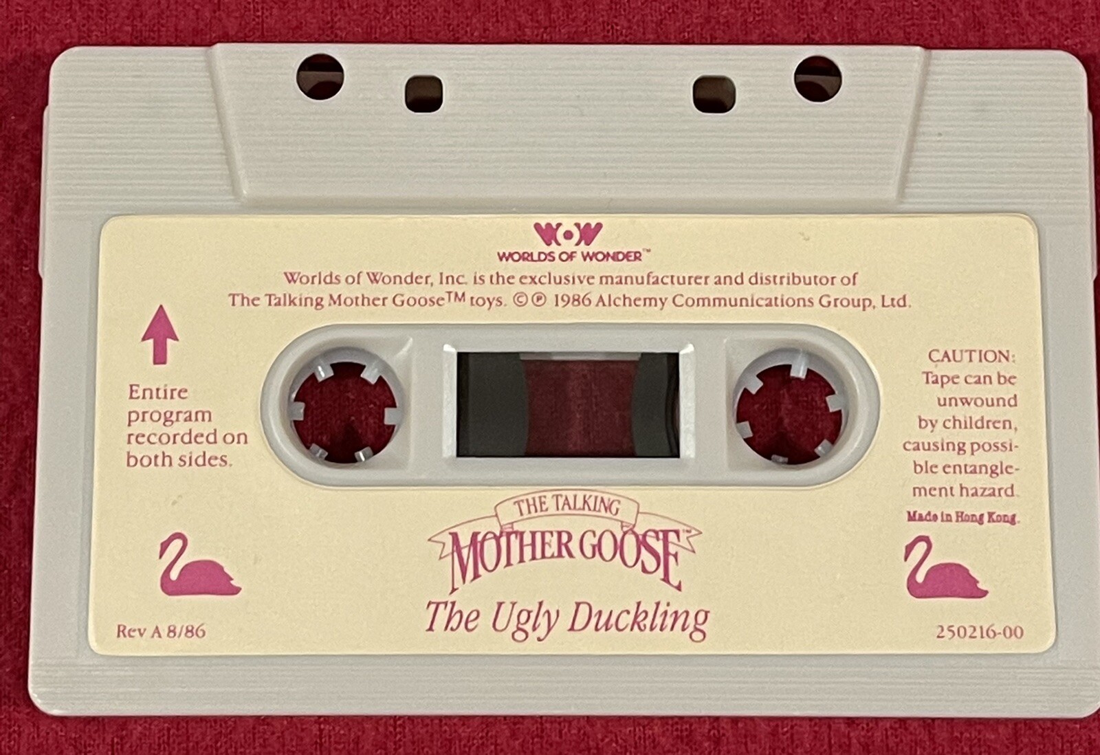 Worlds of Wonder UGLY DUCKLING The Talking Mother Goose Cassette Tape 1986