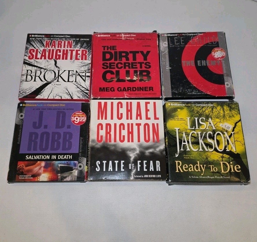 Lot of 6 Miscellaneous Audiobooks CD Suspense, Thriller, Crime, Mystery Lot #2