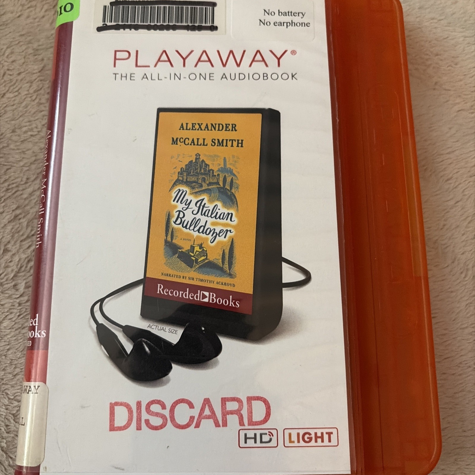 Playaway Audiobook Ex Library — My Italian Bulldozer By Alexander McCall Smith