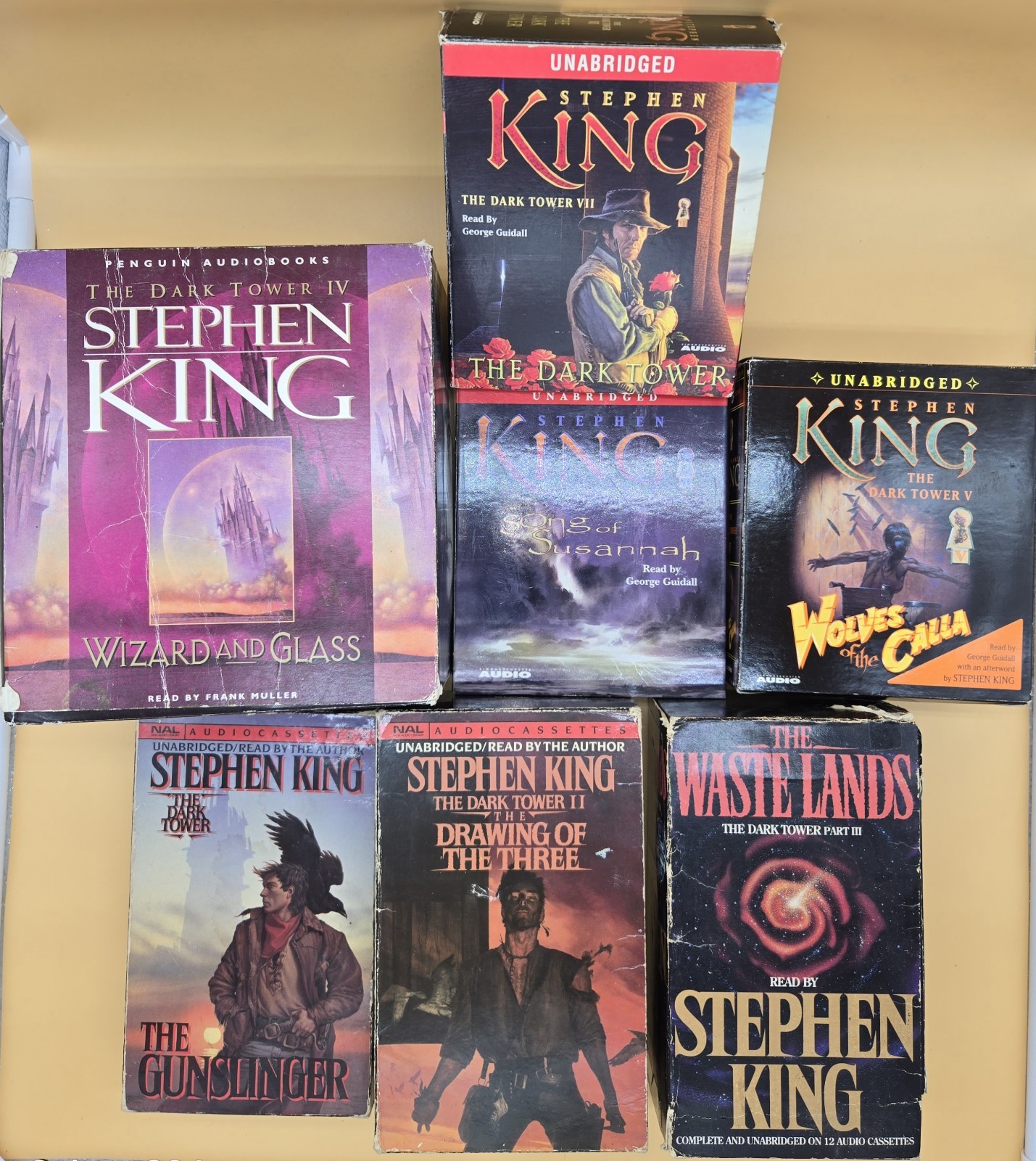 Stephen King The Dark Tower Series 1-7 Cassette Tapes & CD Unabridged Lot GUC