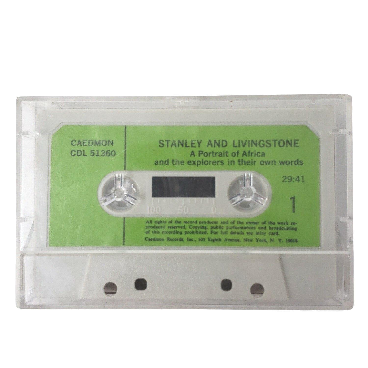 Stanley and Livingstone A Portrait of Africa Audio Cassette Tape 1 Hour Caedmon