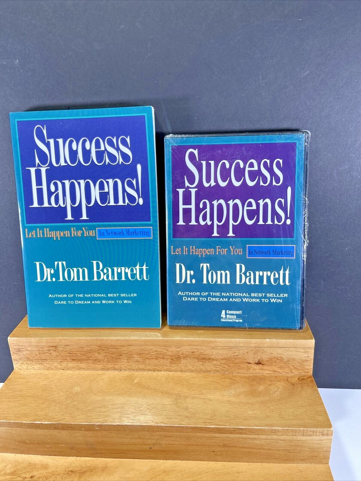 Success Happens! Dr. Tom Barrett Audiobook 4 Disc Marketing CD Set & Signed Book