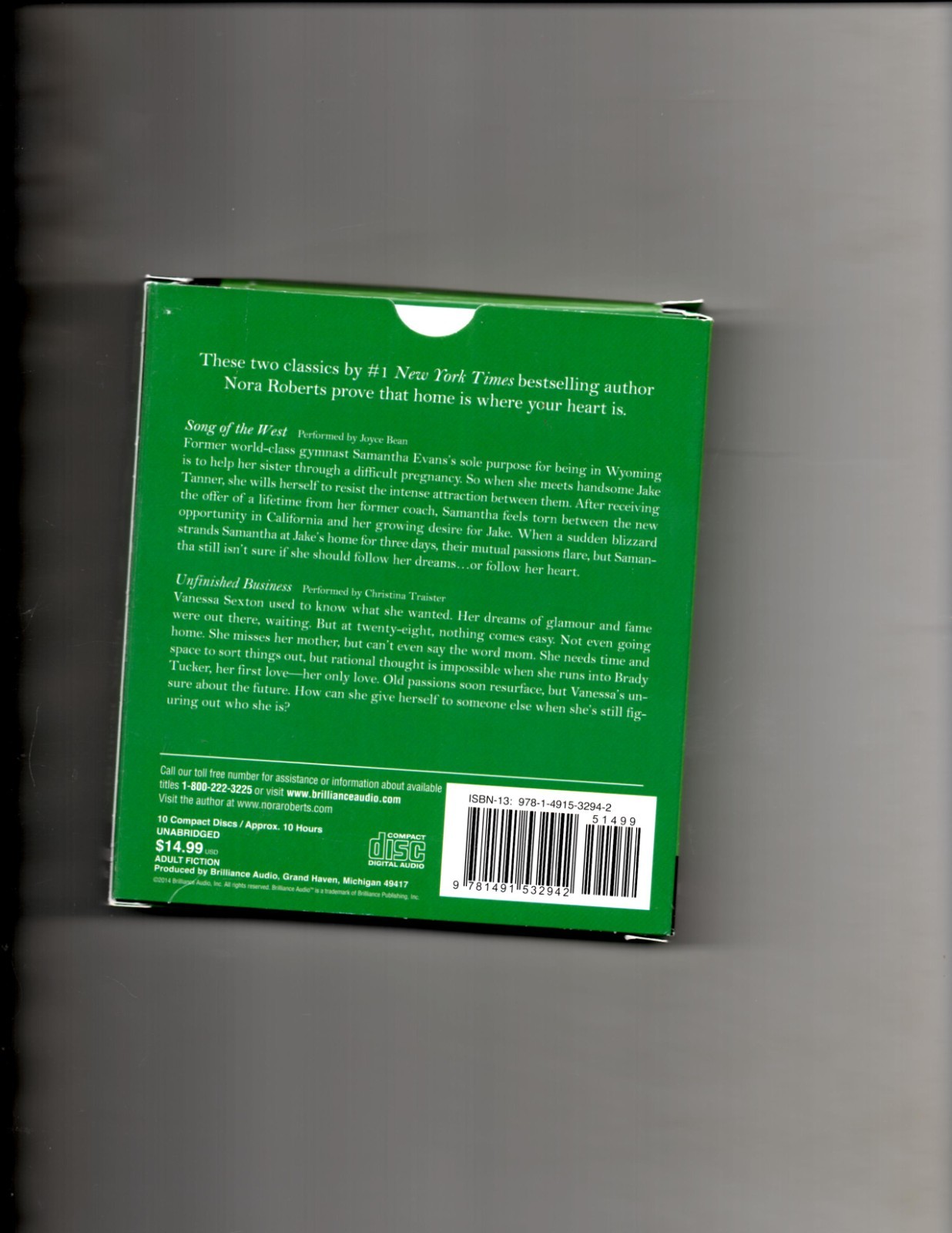 Home at Last : Song of the West, Unfinished Business by Nora Roberts (2014,…