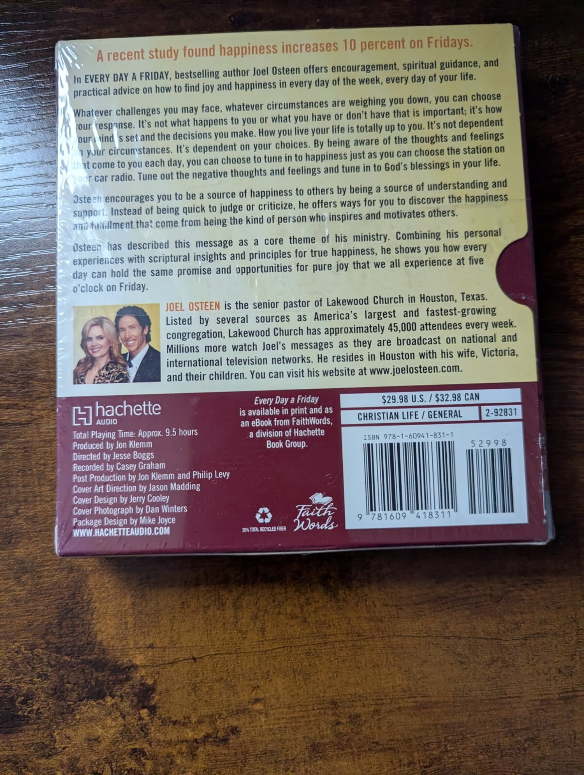Every Day a Friday: How to Be Happier 7 Days a Week [Audio CD] Osteen, Joel NEW