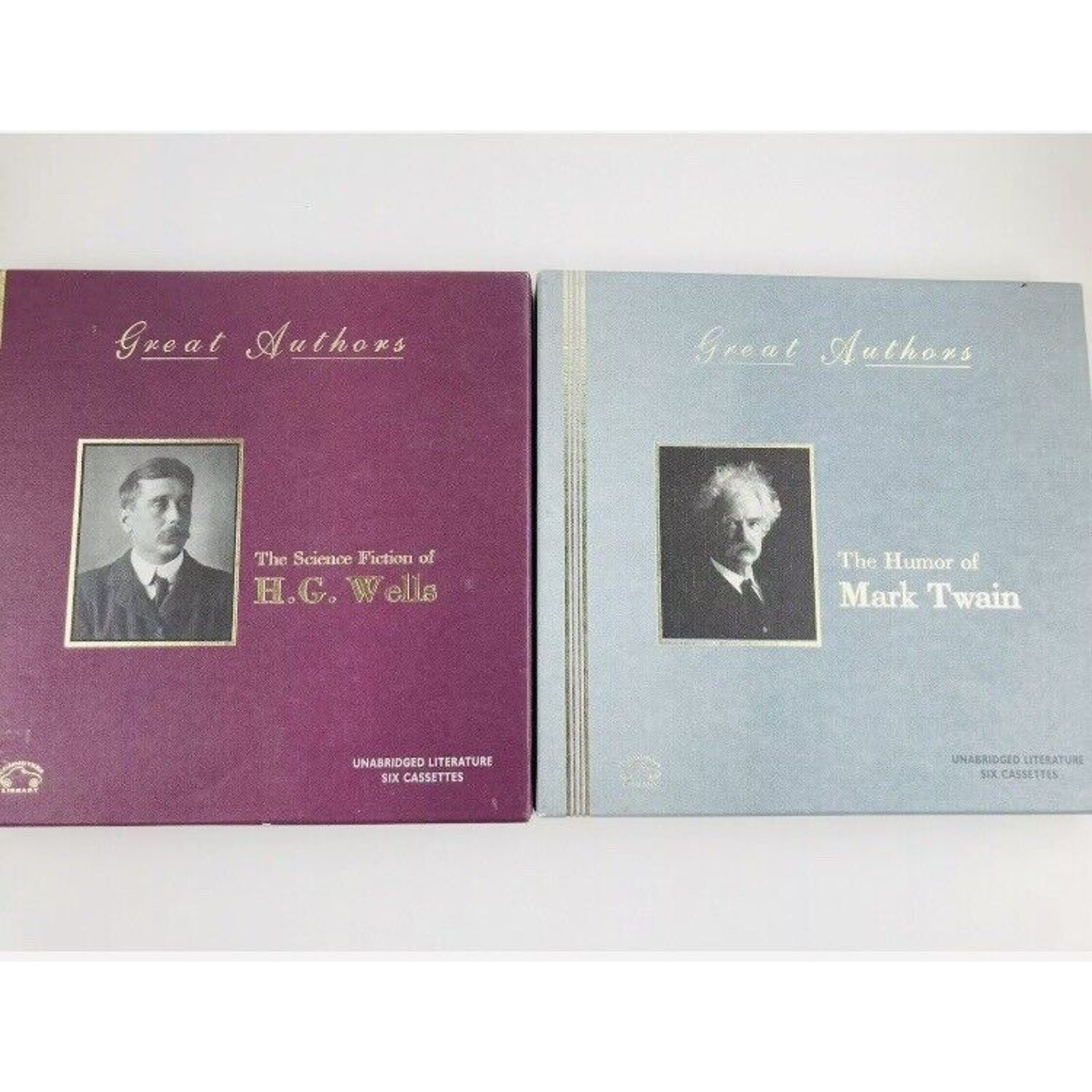 Set of 2 Great Authors Series Mark Twain & H.G. Wells Audio Cassettes Literature