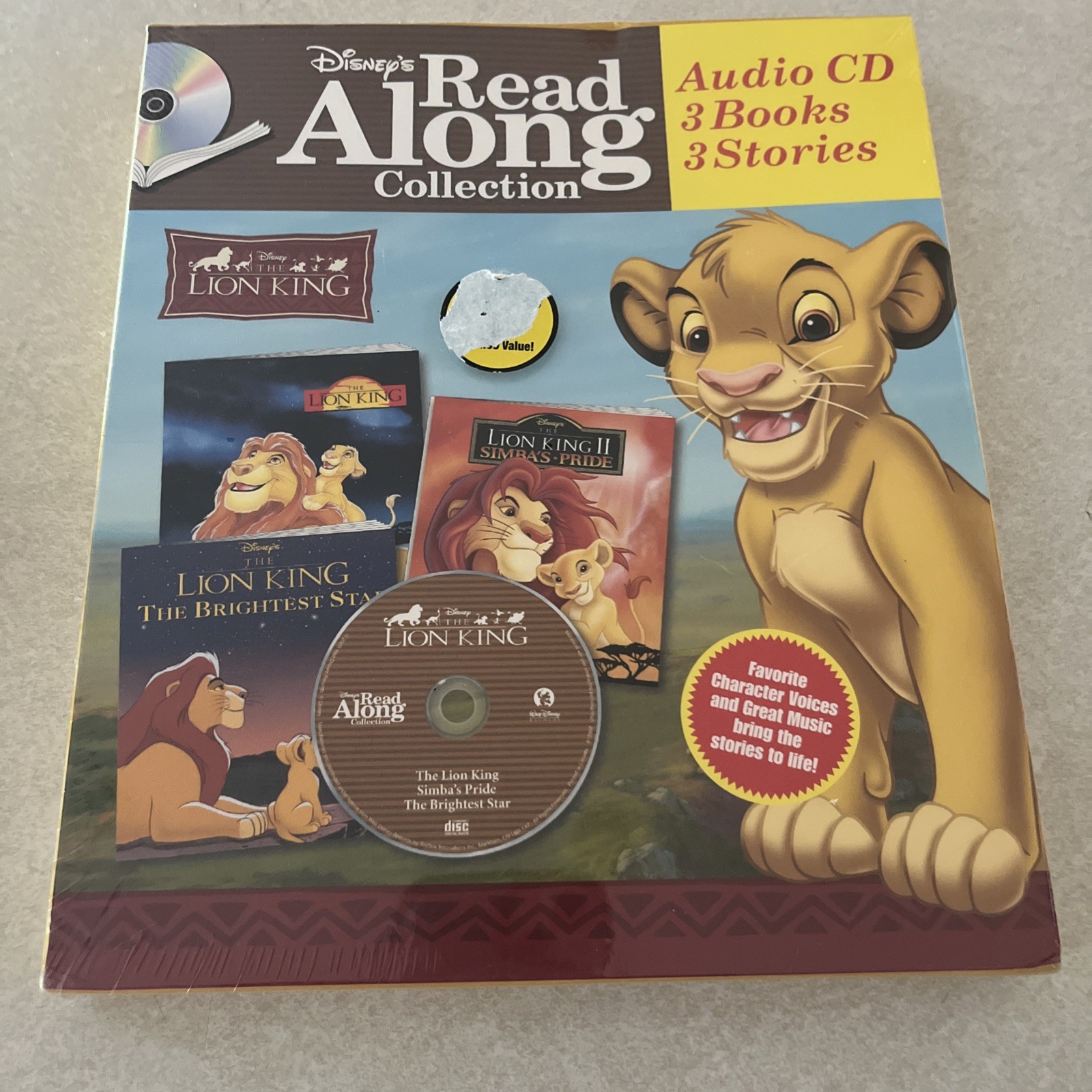 Disney’s Read Along Collection The Lion King Audio Cd, 3 Books,3 Stories New!