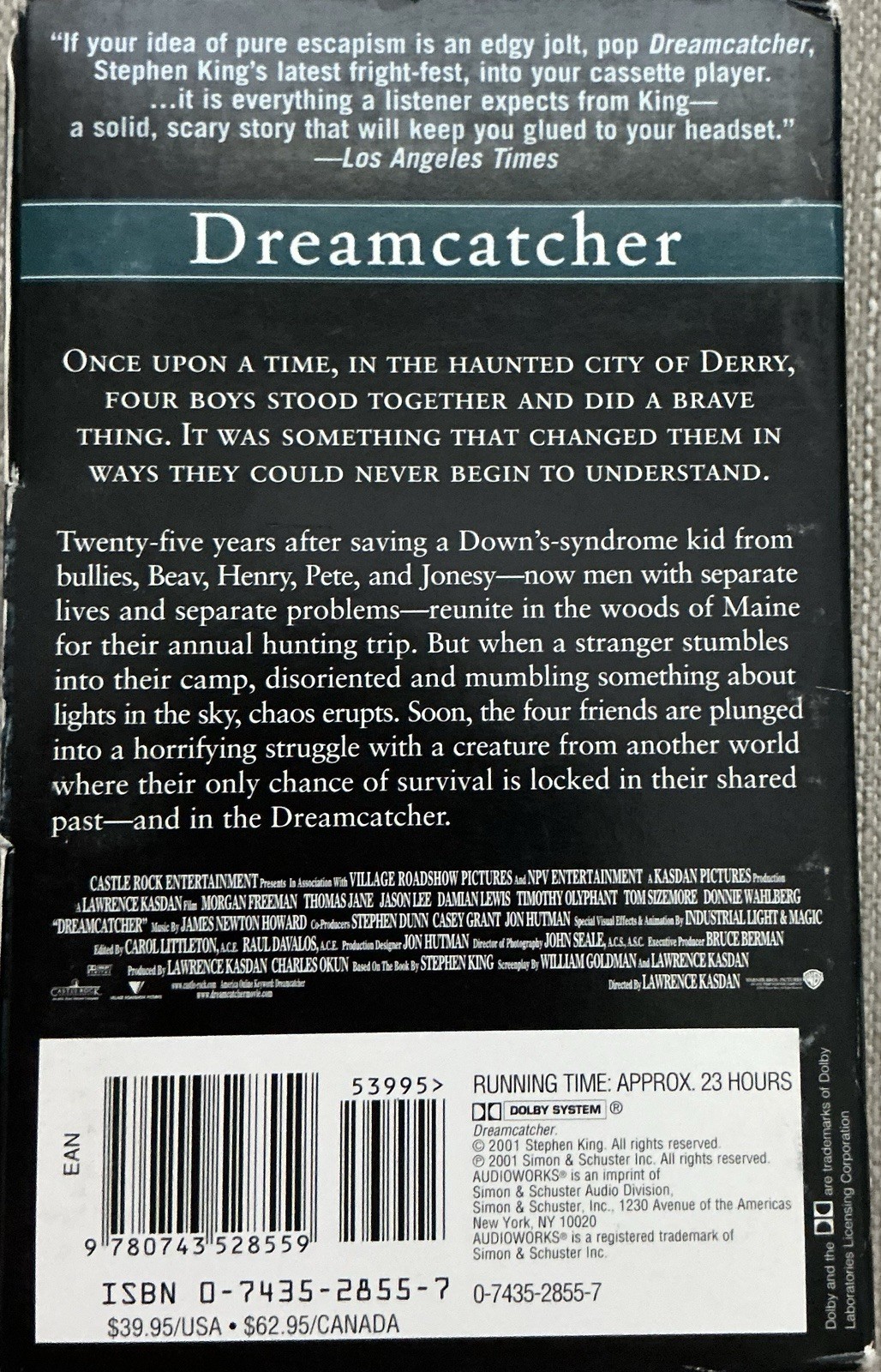 Stephen King Dreamcatcher Unabridged Audio Book (16 Cassettes) 2001~Bestseller