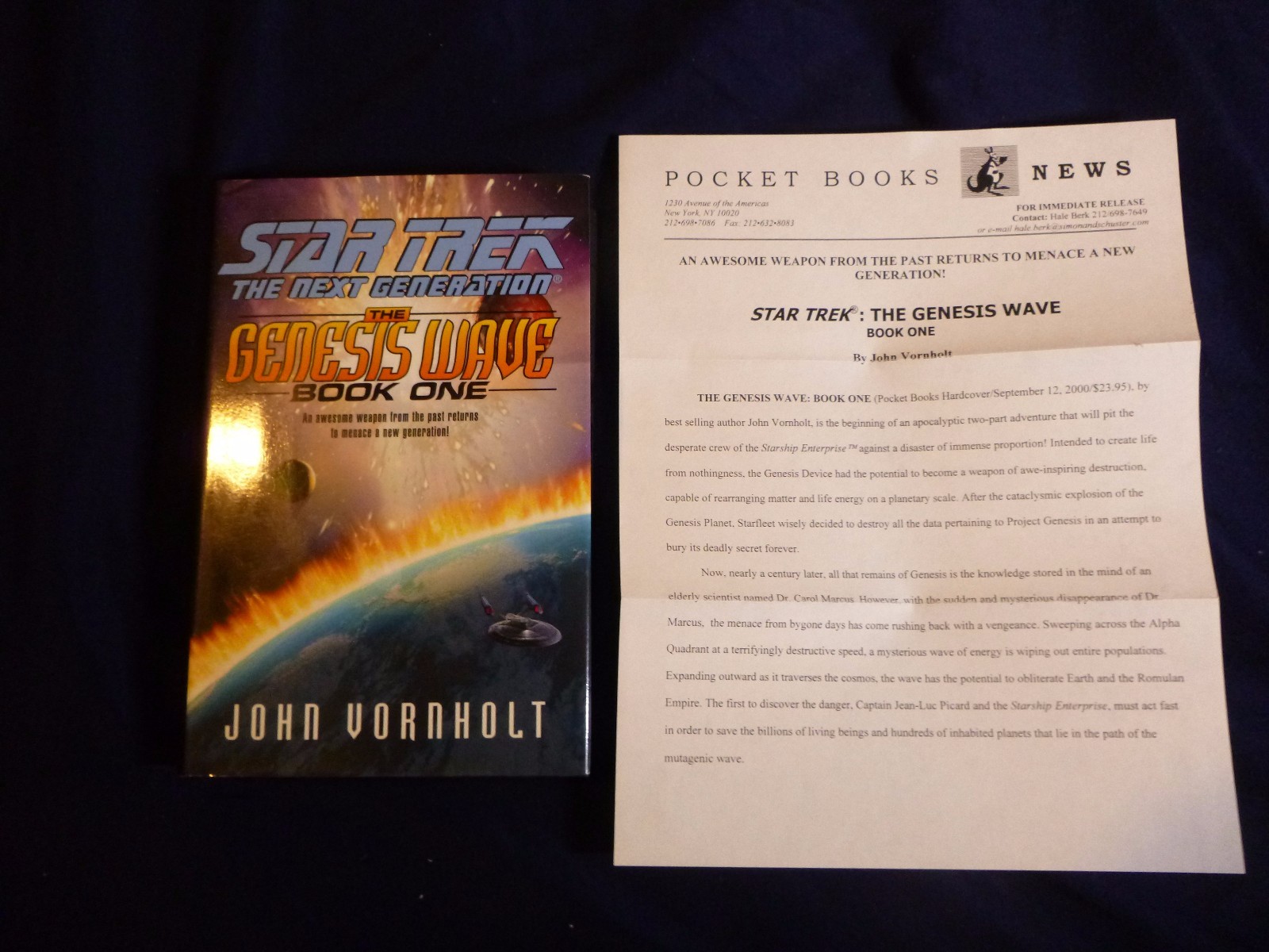 Star Trek The Next Generation The Genesis Wave 1 John Vornholt 2000 HC 1st revie