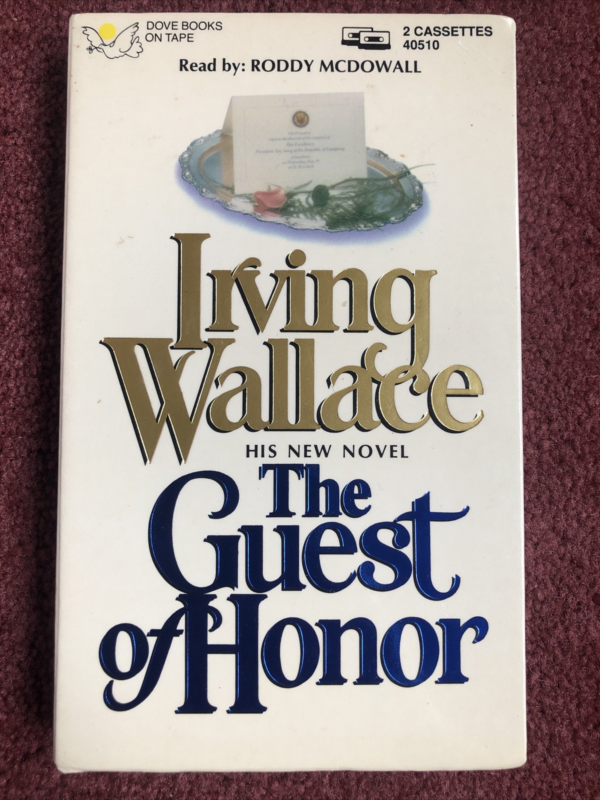 Irving Wallace Guest of Honor Audiobook On 2 Abridged Cassette Tapes 1989