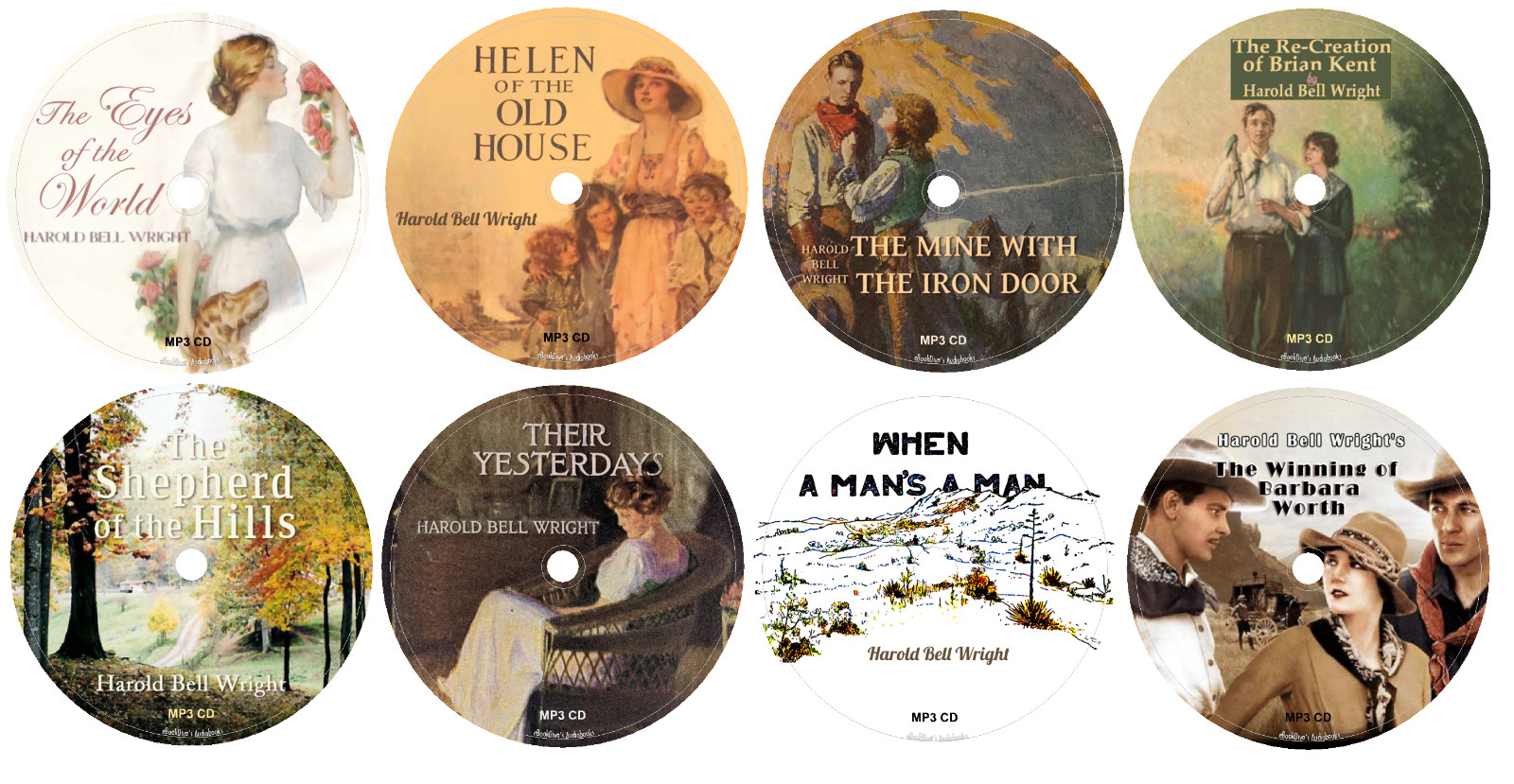 Harold Bell Wright Adventure Romance Western Audiobooks in 8 MP3 Audio CDs