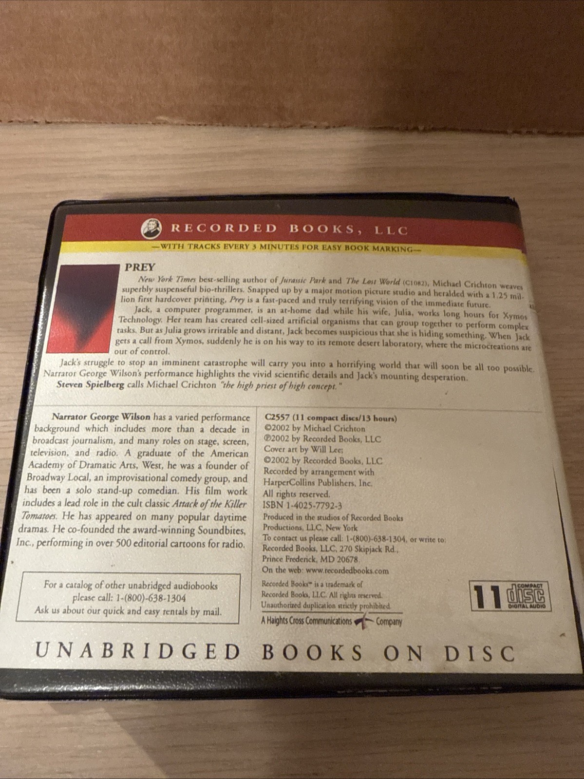 Michael Crichton Prey Novel Audiobook 2002 11CDs UNAbridged