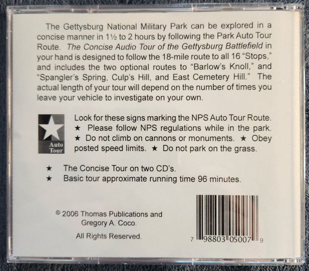 The Concise Audio Tour of the Gettysburg Battlefield (2-DISC CD SET, Full Tour)