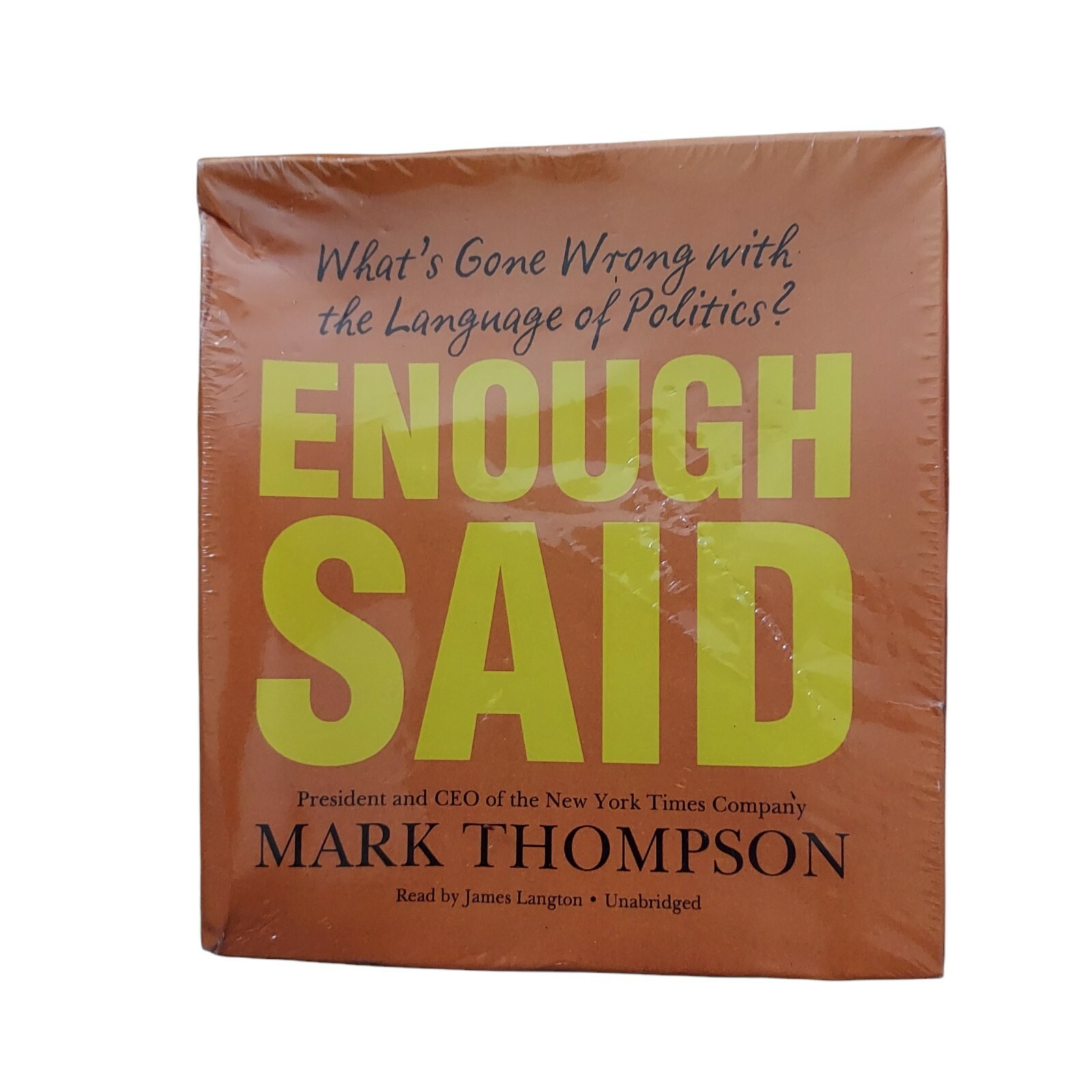 Enough Said by Mark Thompson Unabridged Audiobook CD NEW (Read Description)
