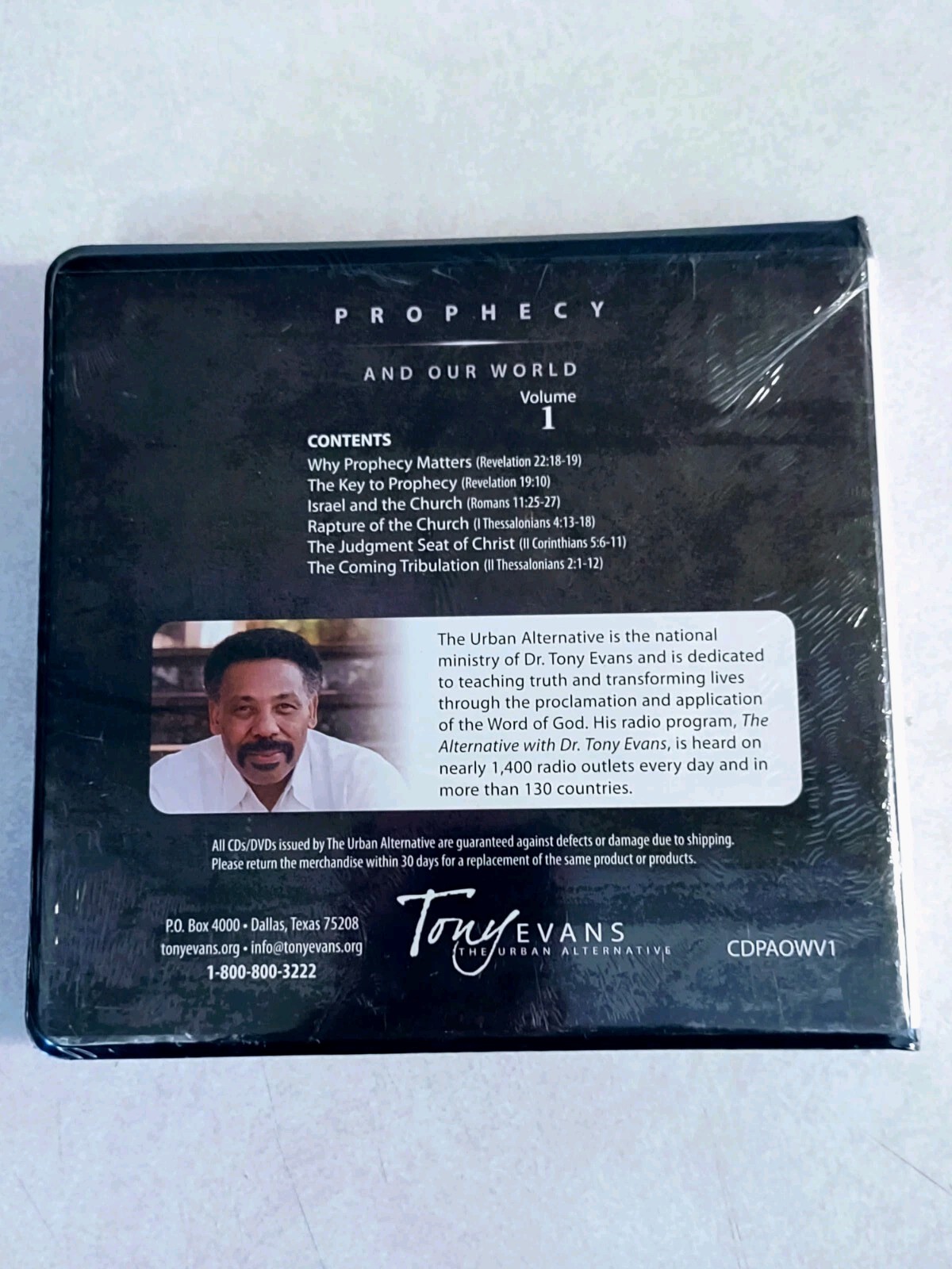 PROPHECY AND OUR WORLD VOL 1 by TONY EVANS — LIVE SERMON ON CD (2015)