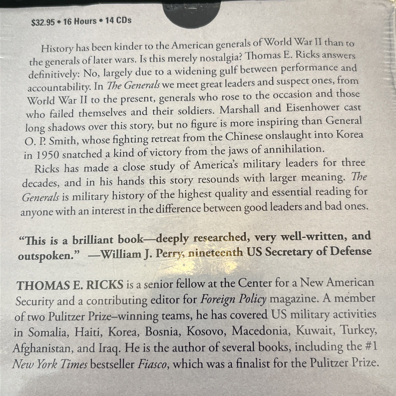 The Generals by Thomas E. Ricks Unabridged 14 CD’s 2012 Audiobook History War
