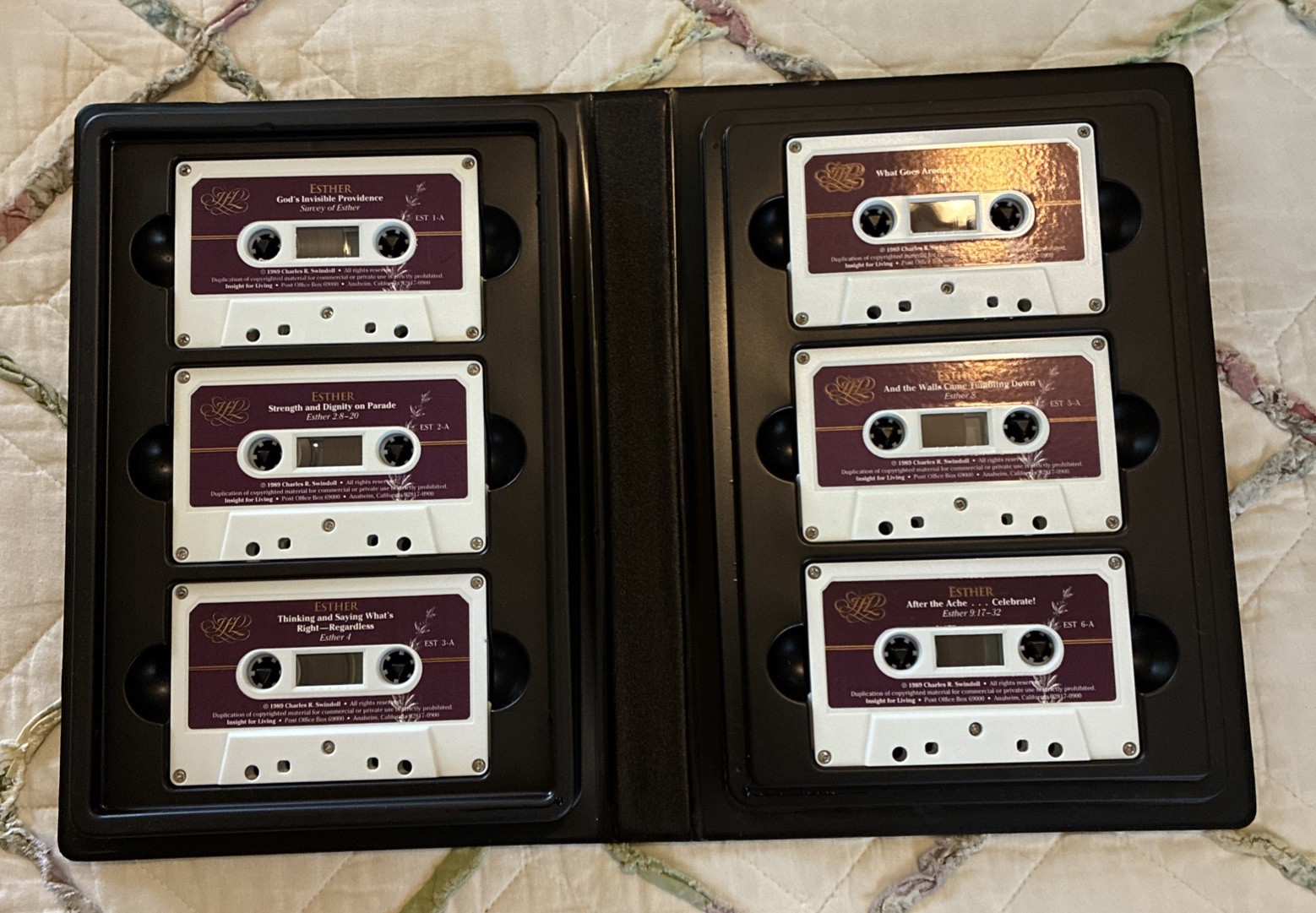 Charles Swindoll Esther 6 Cassette Tapes Insight for Living Bible Study 1989 OOP